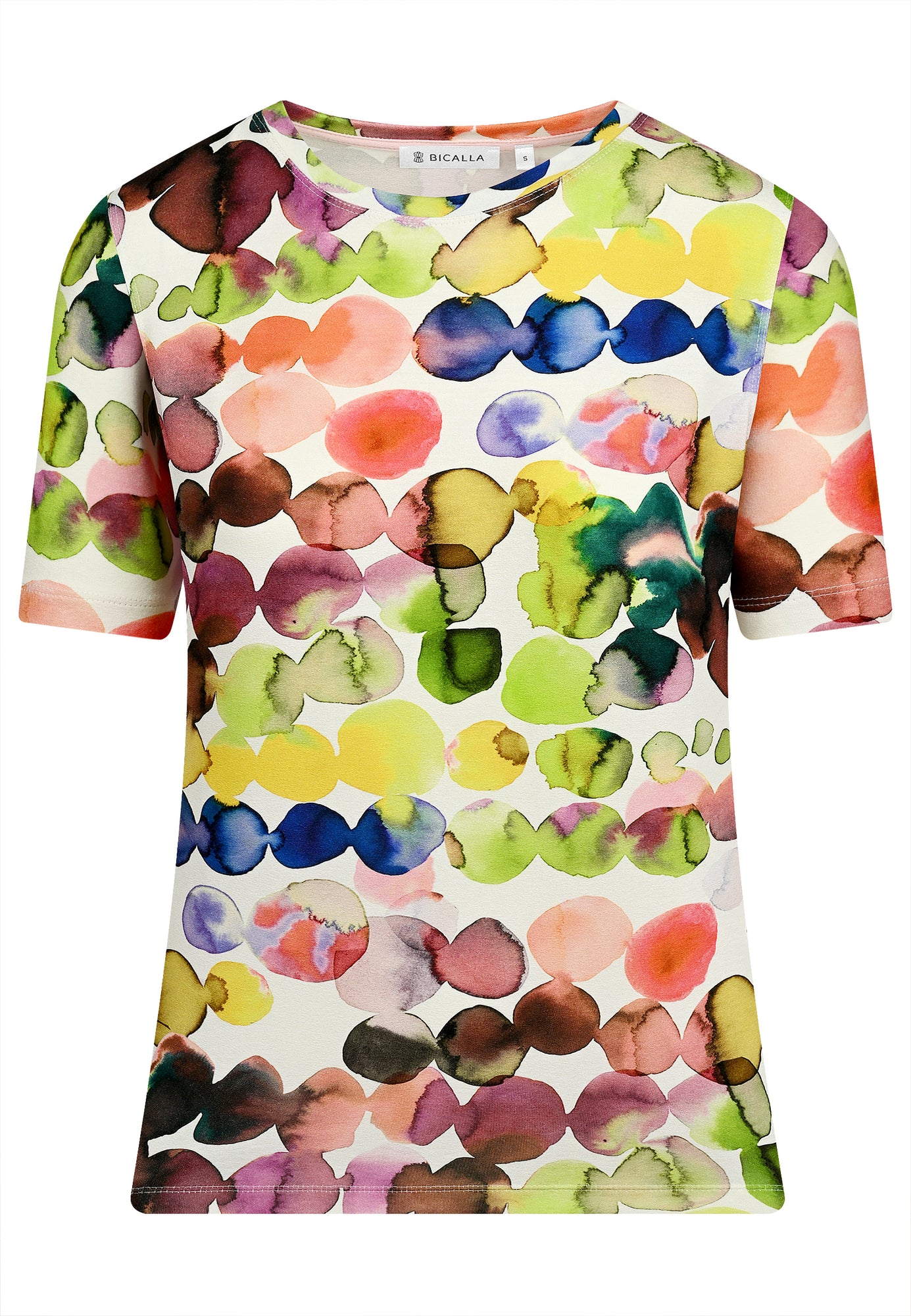 25411 Shirt mit Bubble-Print in Grün/Rot