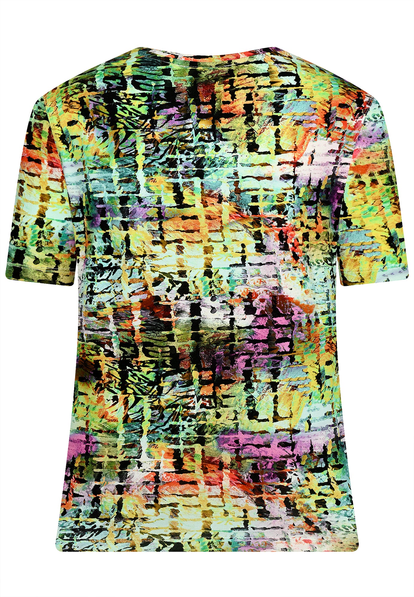 25413 Shirt mit Karo-Print in Grün/Pink