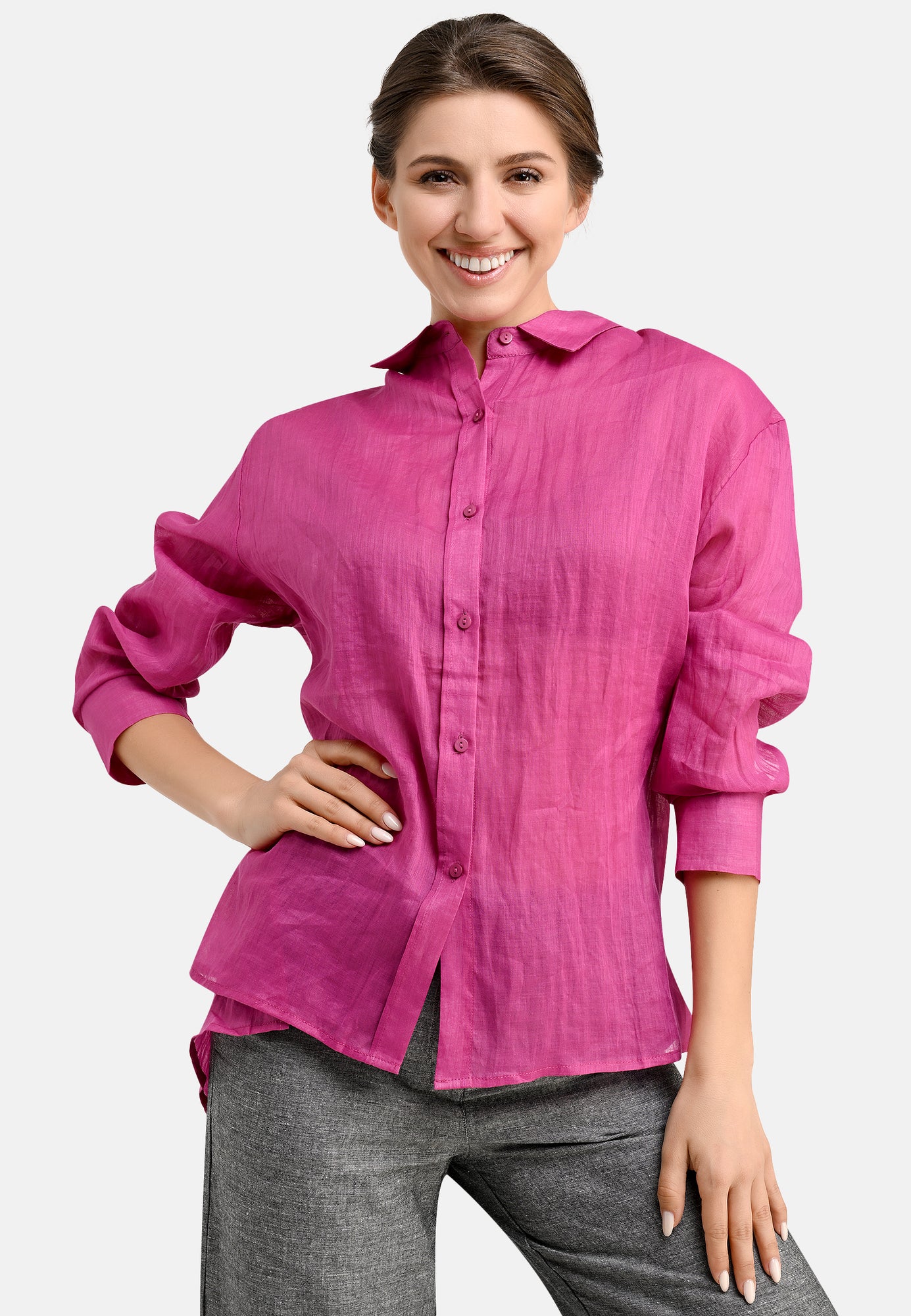 25414 Oversize-Bluse in Pink