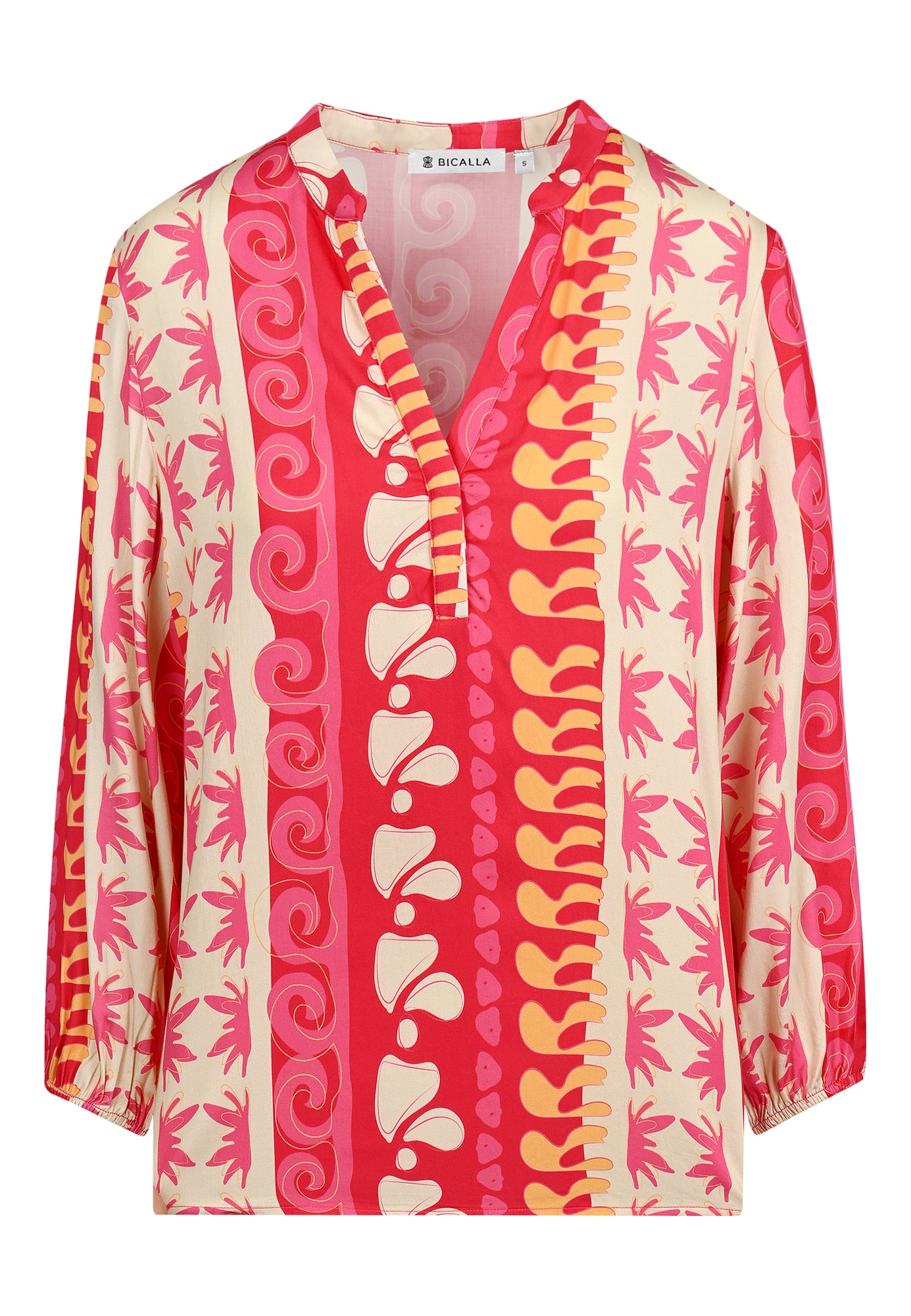 25417 Bluse mit Ethno-Print in Pink