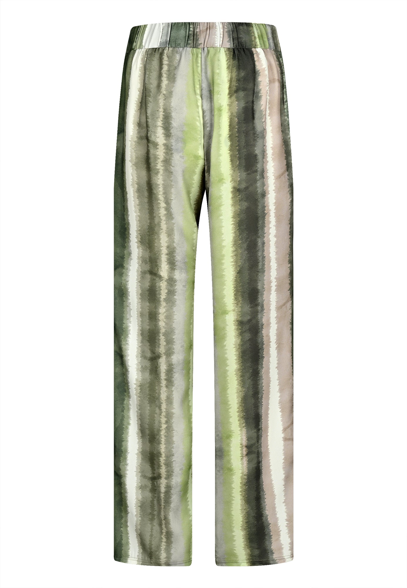 25419 Palazzo-Hose mit Print in Grün/Weiß