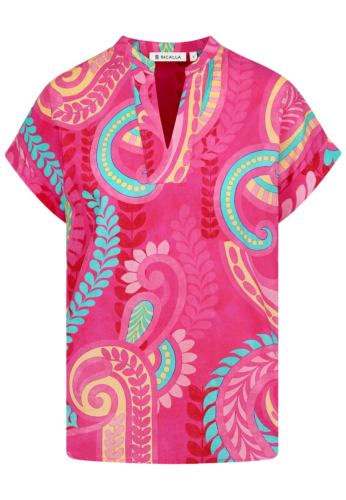 25421 Blusen-Shirt mit Paisley-Print in Pink