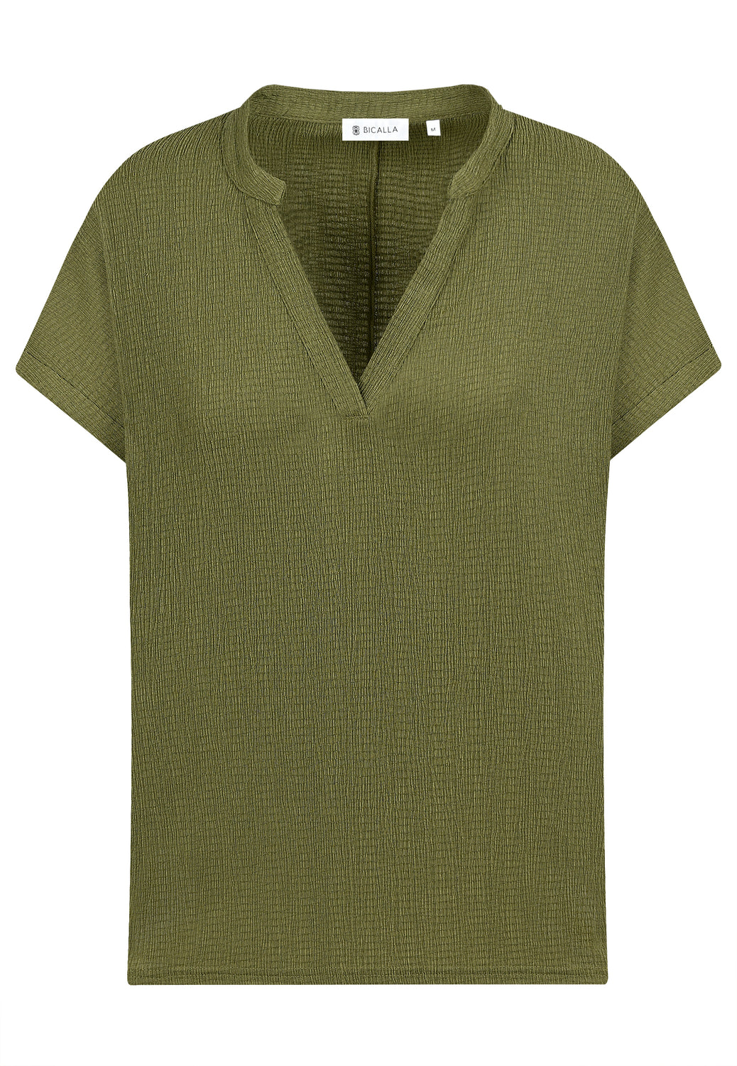 25422 Crinkle-Bluse in Khaki