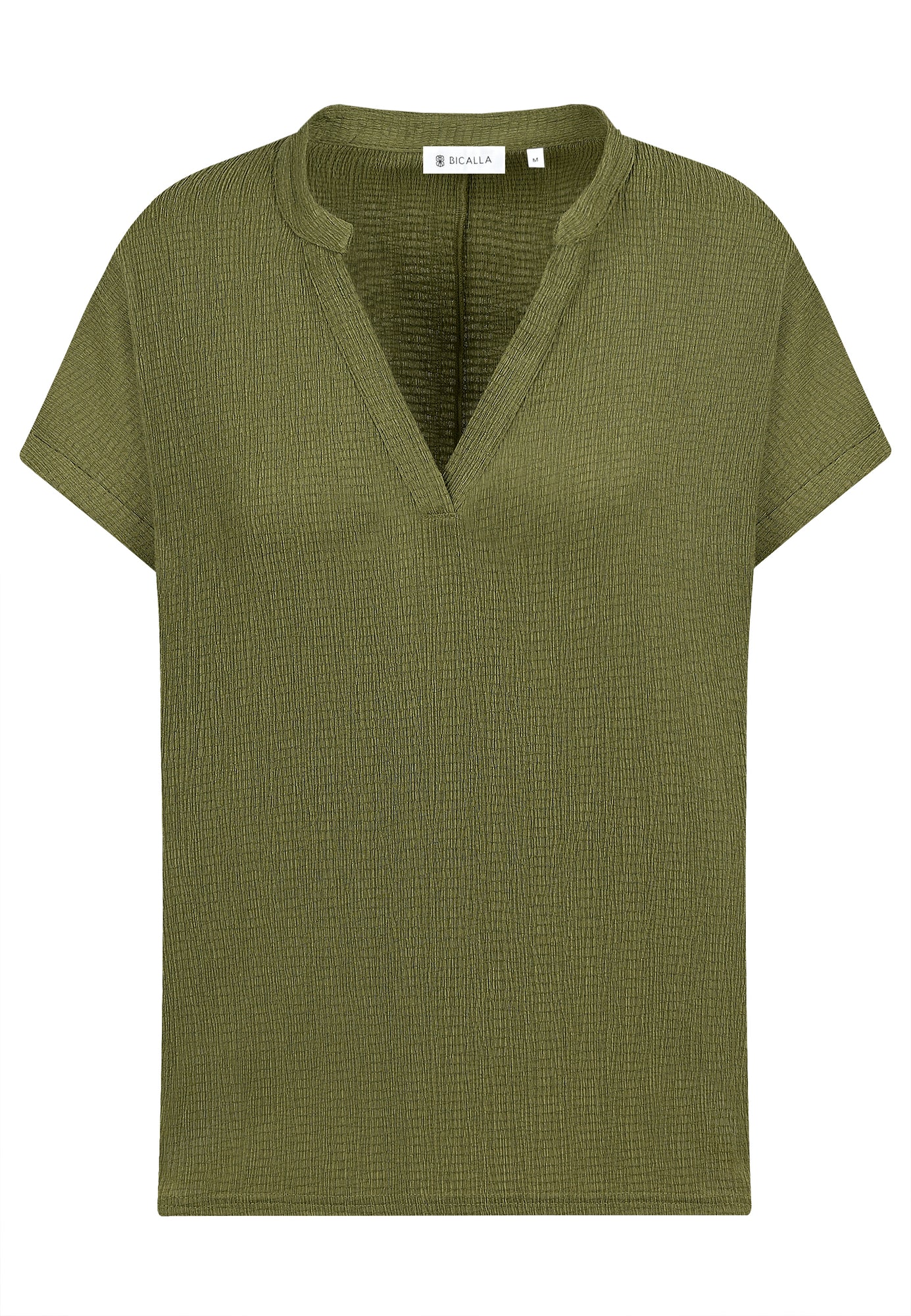 25422 Crinkle-Bluse in Khaki