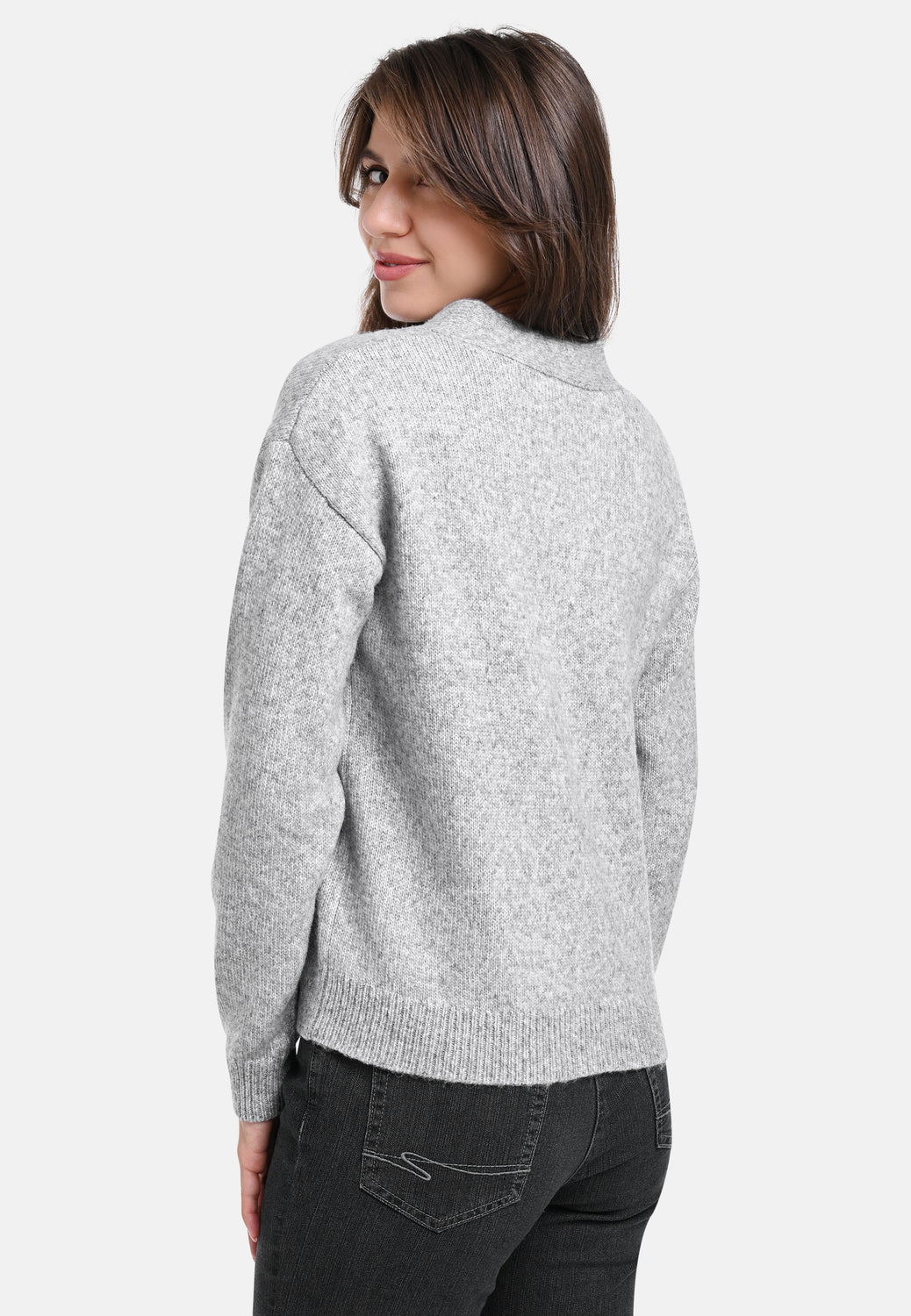 25502 Strickpullover in Hellgrau