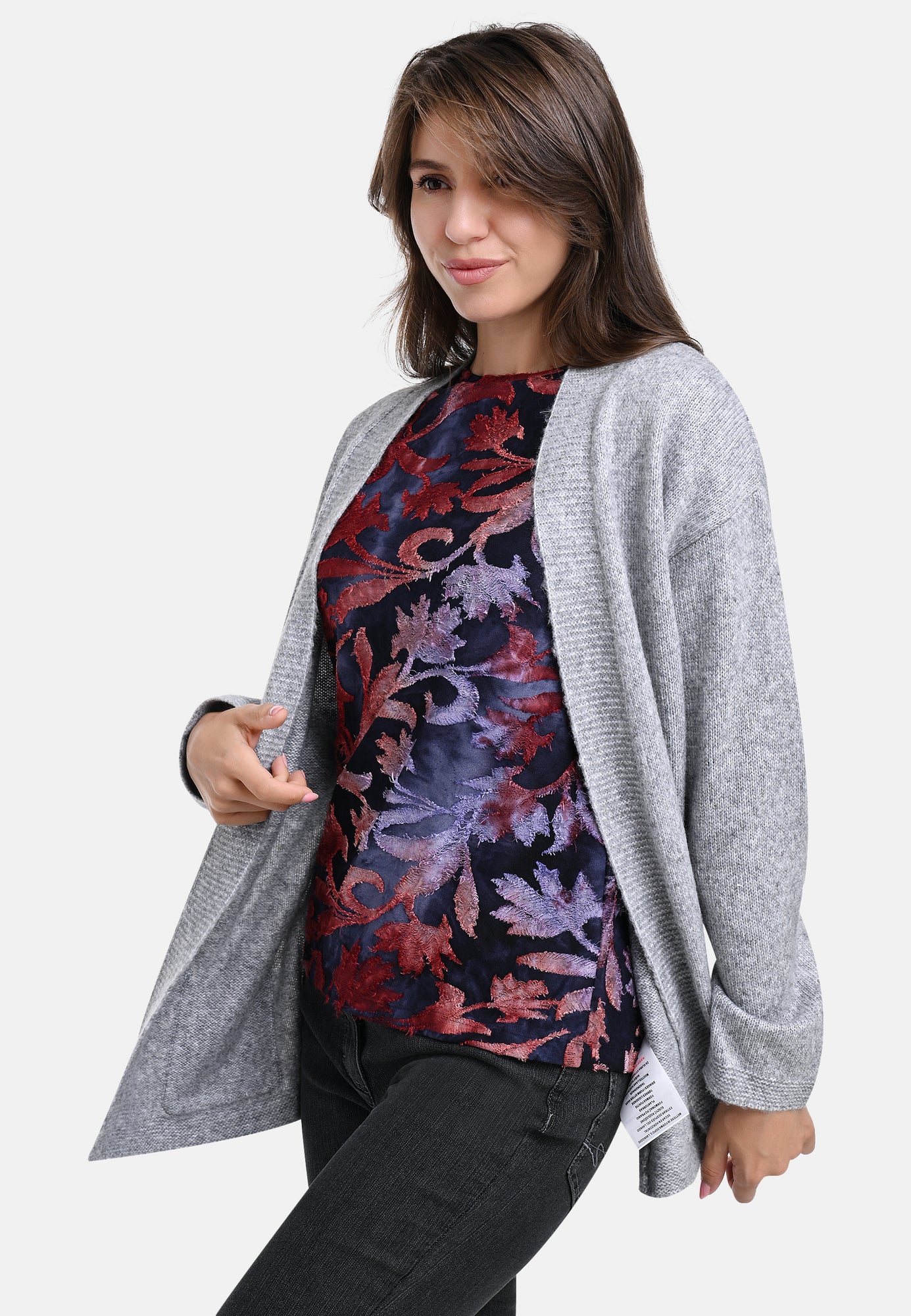 25503 Strick-Cardigan in Hellgrau