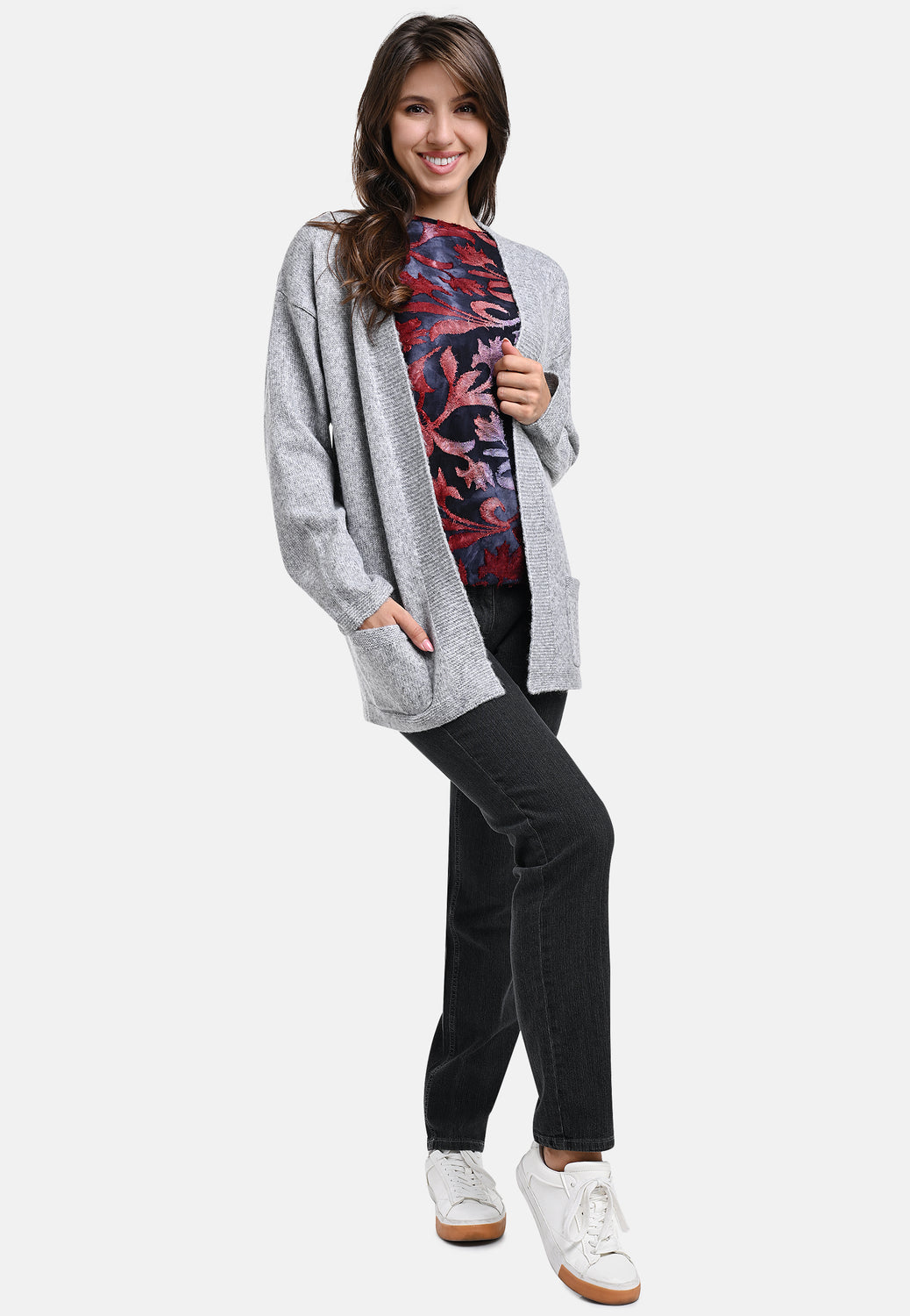 25503 Strick-Cardigan in Hellgrau