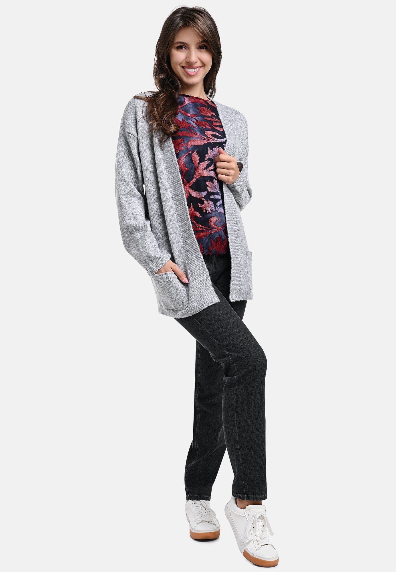 25503 Strick-Cardigan in Hellgrau