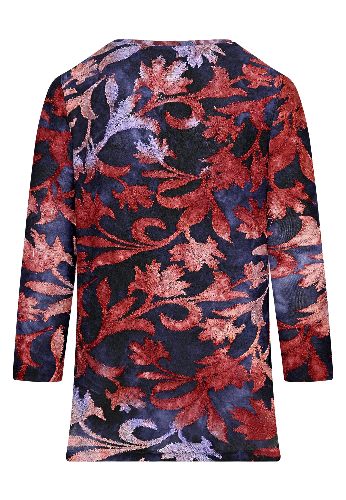 25505 Shirt mit Blütenmuster in Rot/Dunkelblau