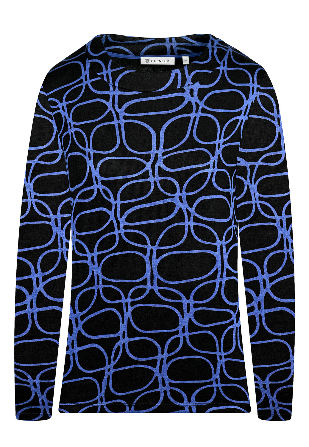 25507 Shirt mit Grafik-Print in Blau/Schwarz