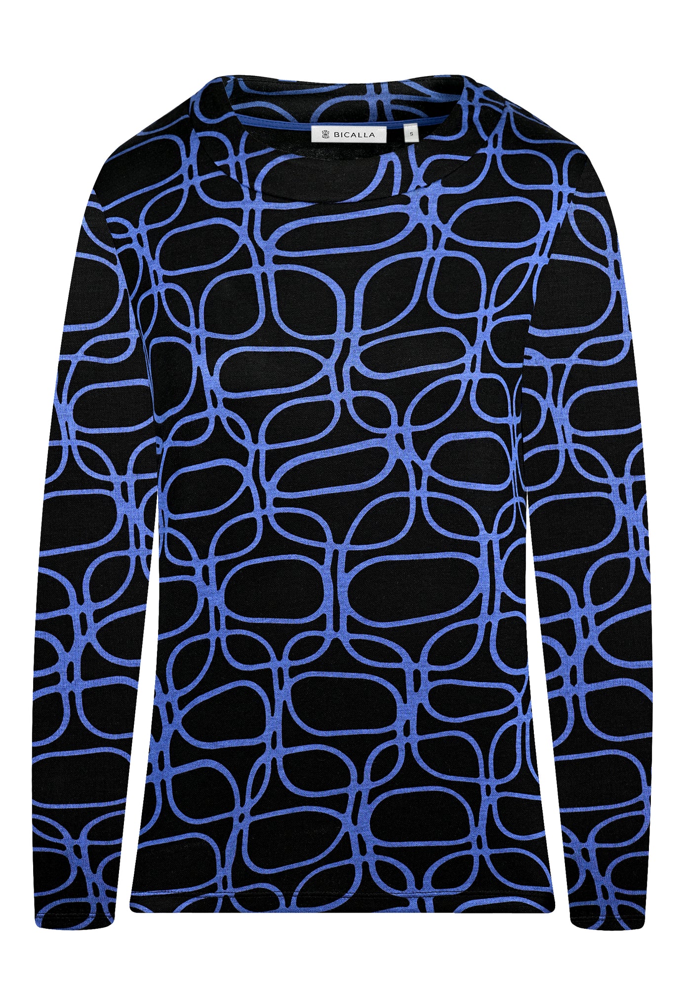 25507 Shirt mit Grafik-Print in Blau/Schwarz