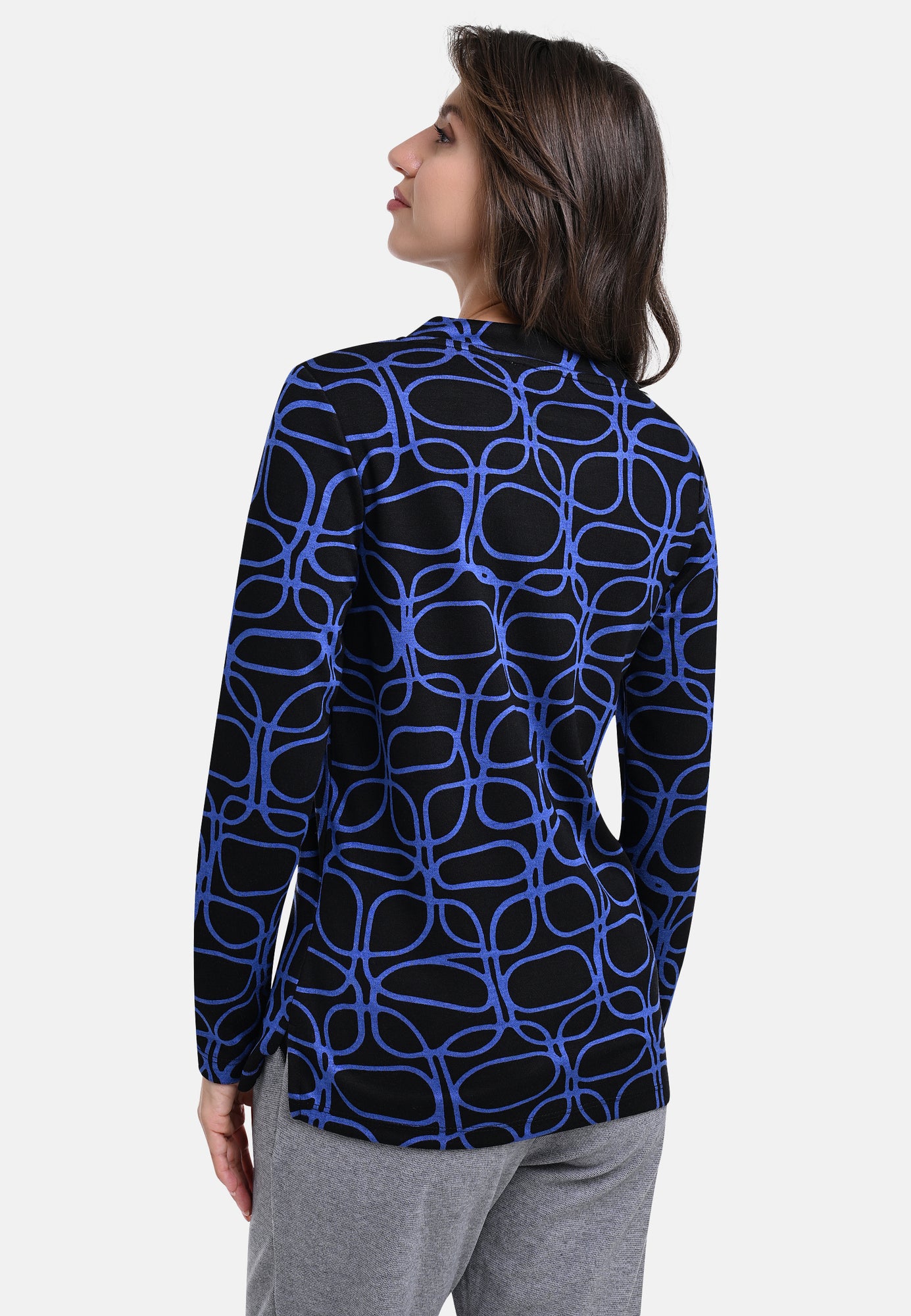 25507 Shirt mit Grafik-Print in Blau/Schwarz