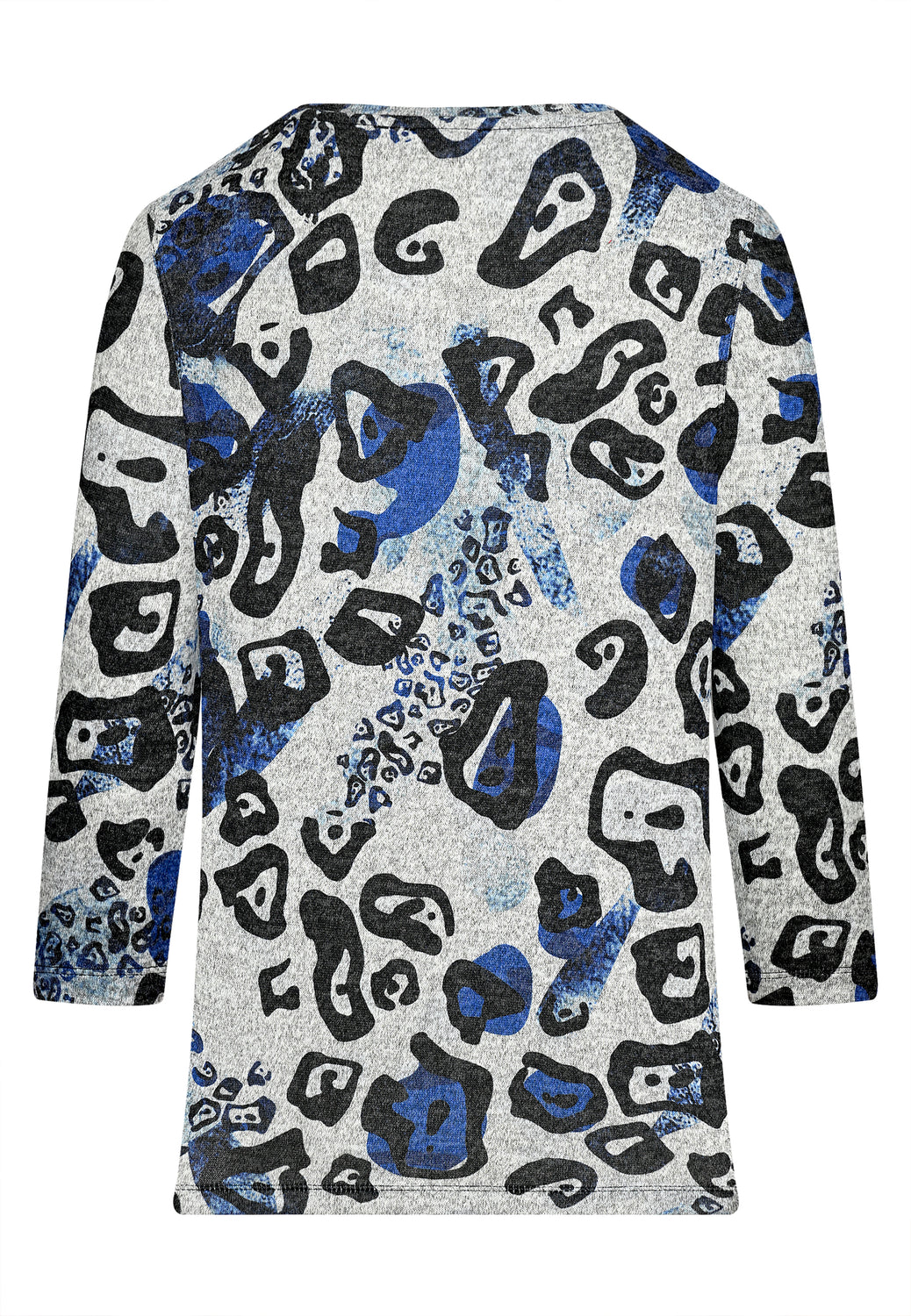 25511 Shirt mit Animal-Print in Blau/Hellgrau