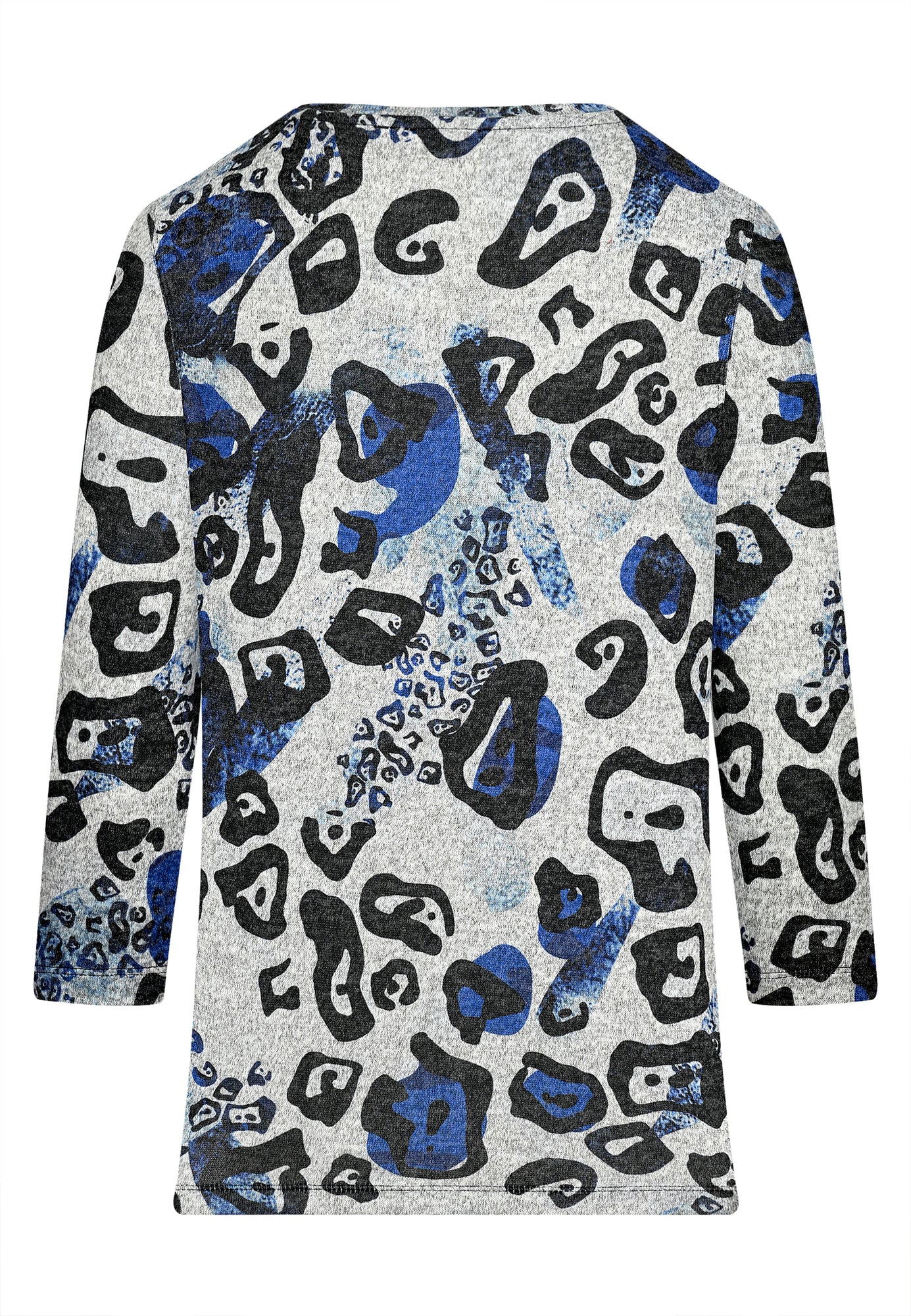 25511 Shirt mit Animal-Print in Blau/Hellgrau