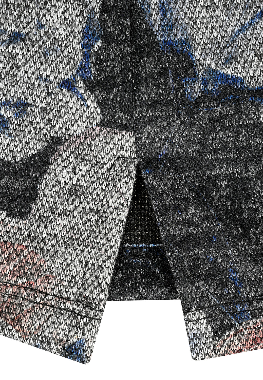 25513 Shirt mit floralem Print in Grau/Blau