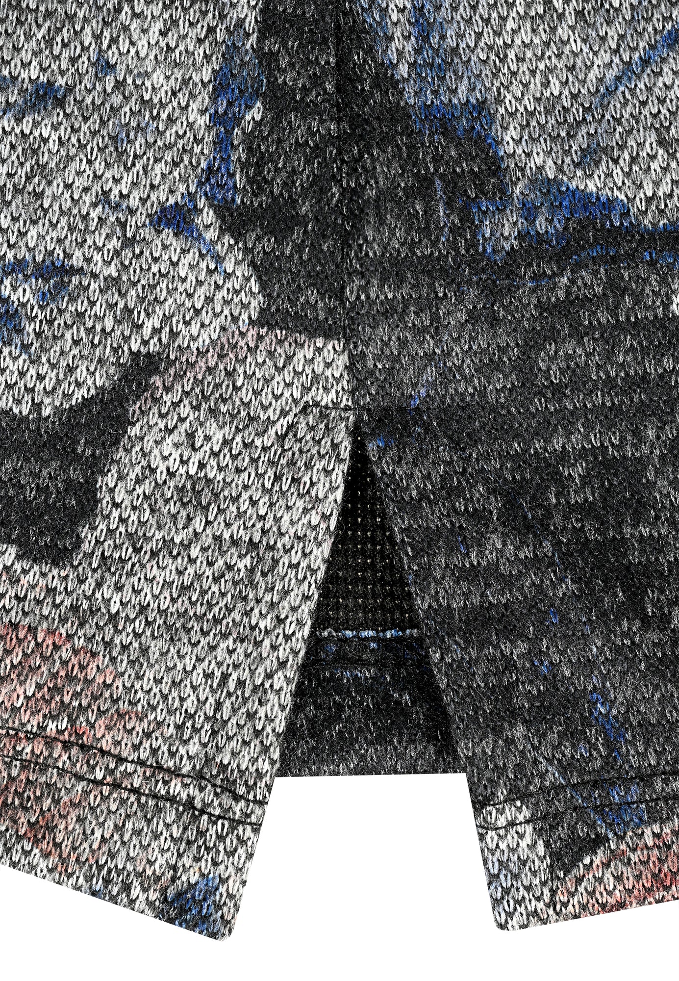 25513 Shirt mit floralem Print in Grau/Blau