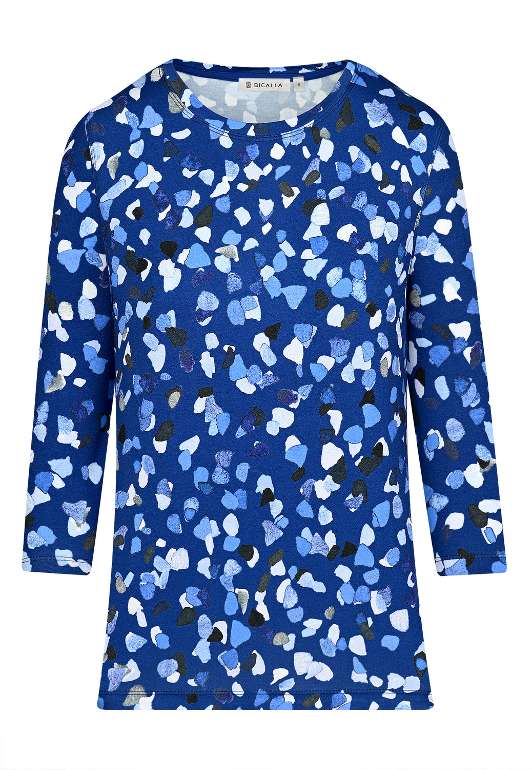 25514 Shirt mit Terrazzo-Print in Blau