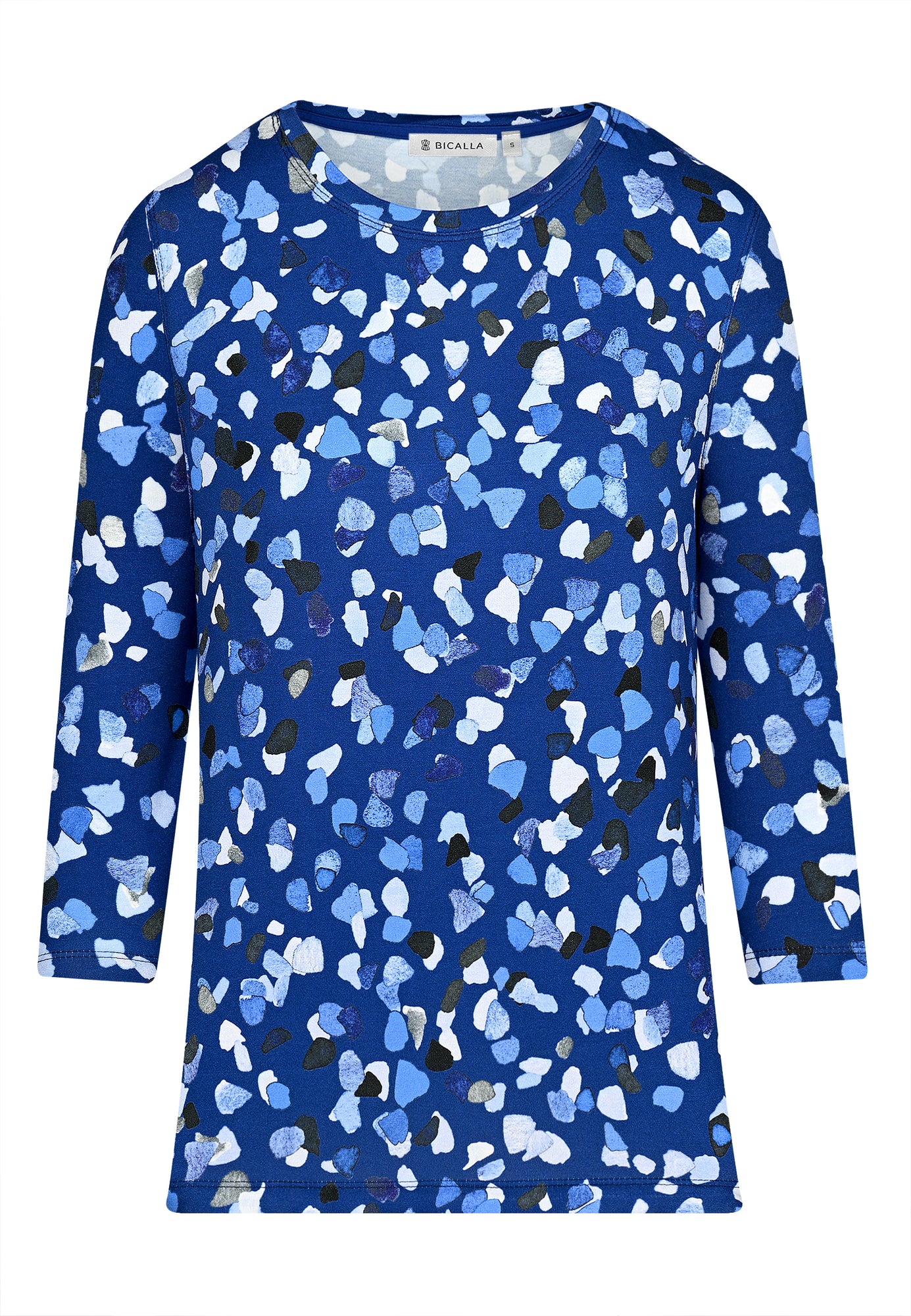 25514 Shirt mit Terrazzo-Print in Blau