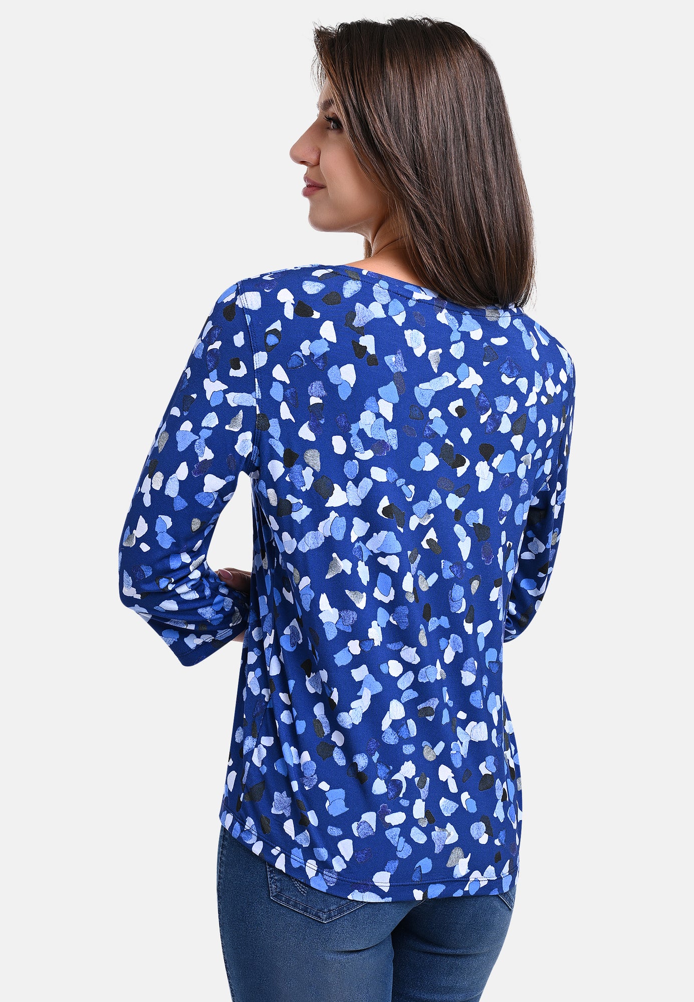 25514 Shirt mit Terrazzo-Print in Blau