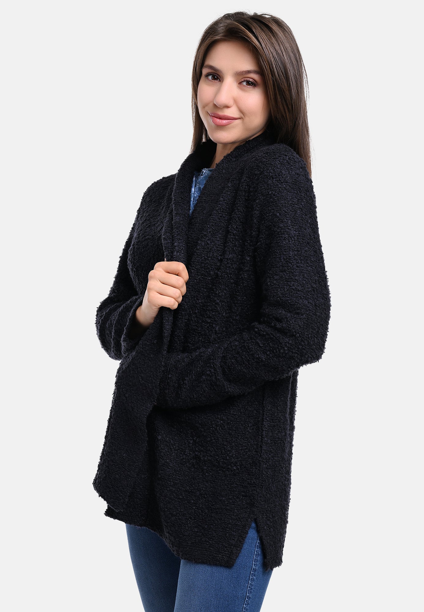 25515 Strick-Cardigan in Dunkelblau