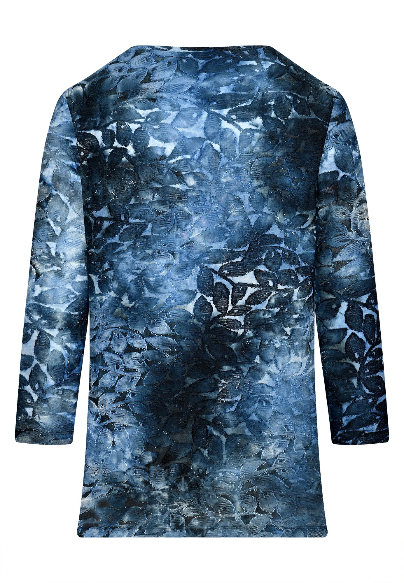 25516 Shirt mit Blättermuster in Blau