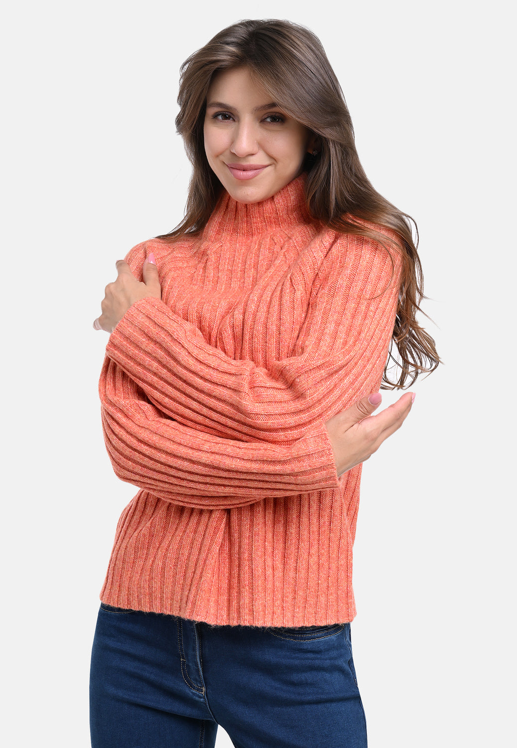 25606 Strickpullover in Apricot