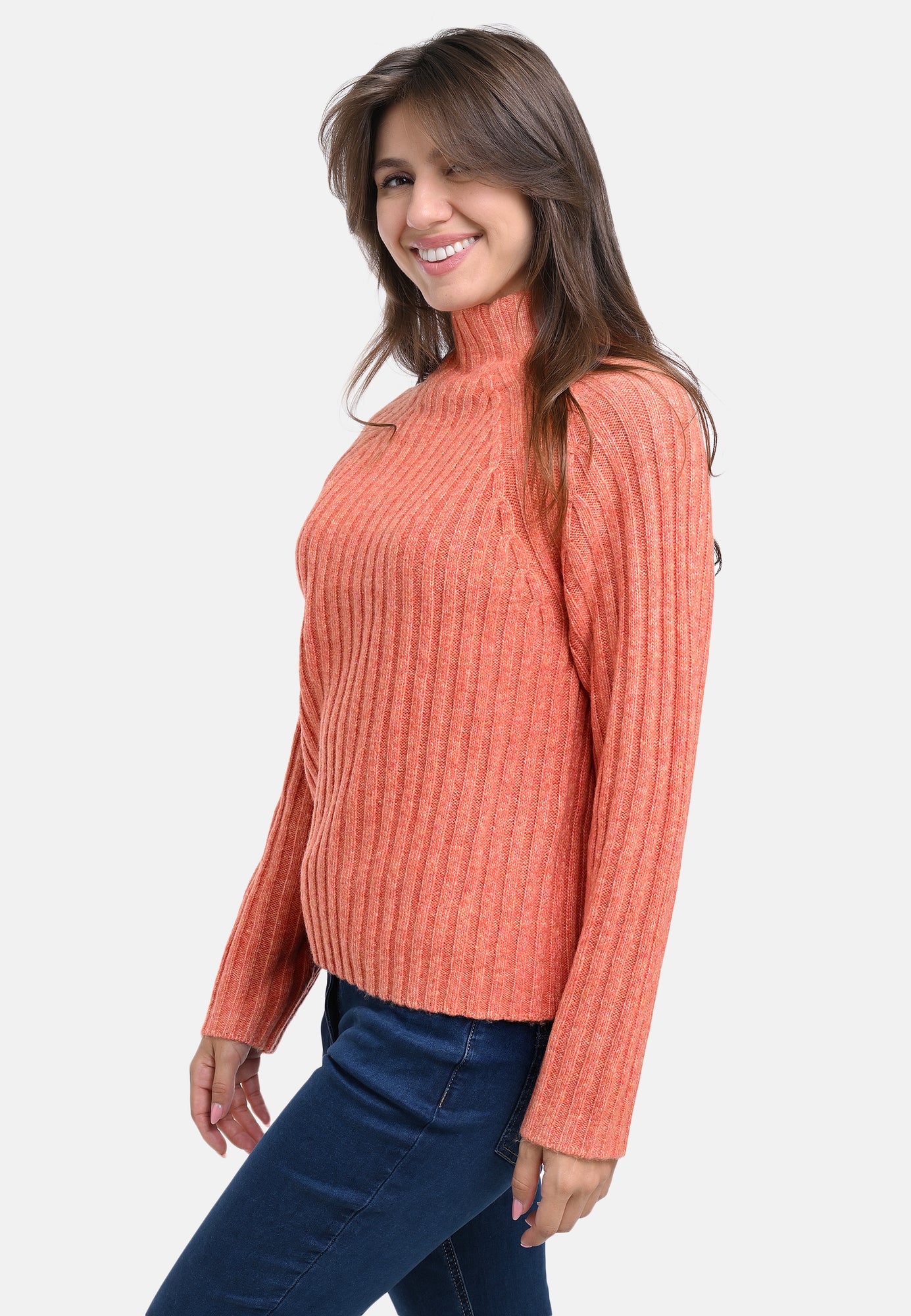 25606 Strickpullover in Apricot