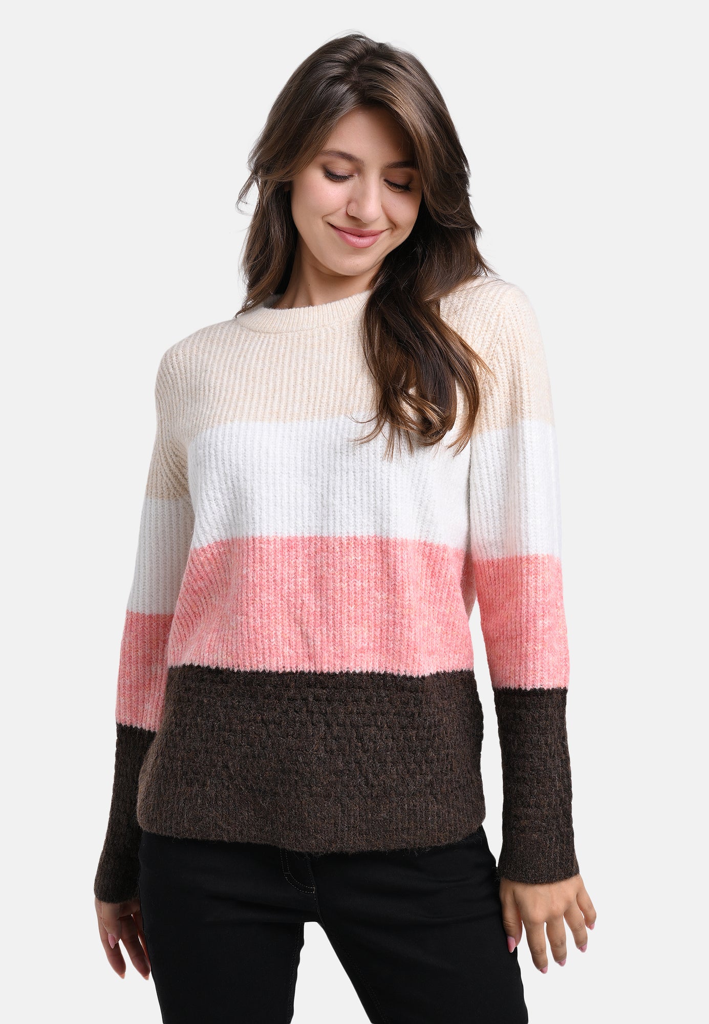 25607 Strickpullover in Rosé/Braun