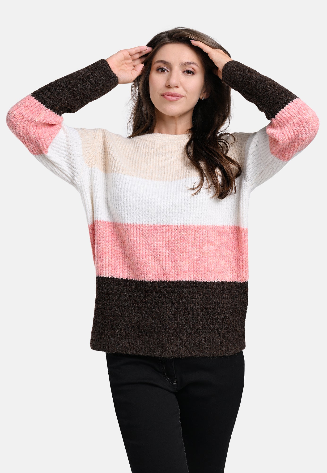 25607 Strickpullover in Rosé/Braun