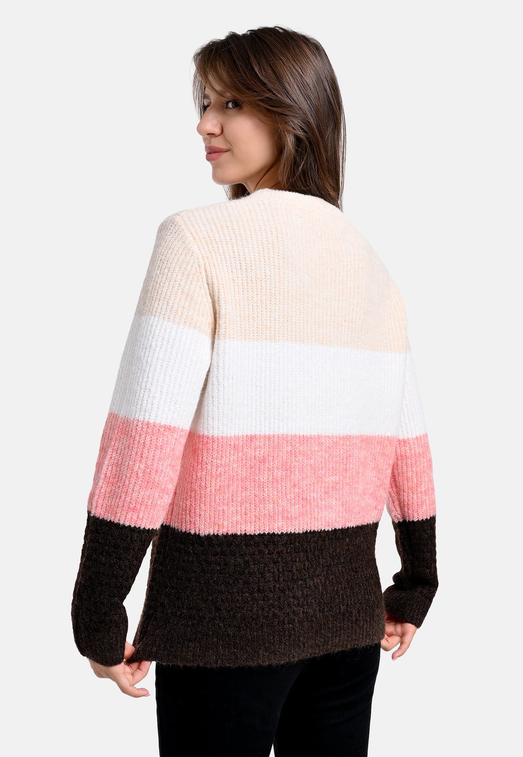 25607 Strickpullover in Rosé/Braun