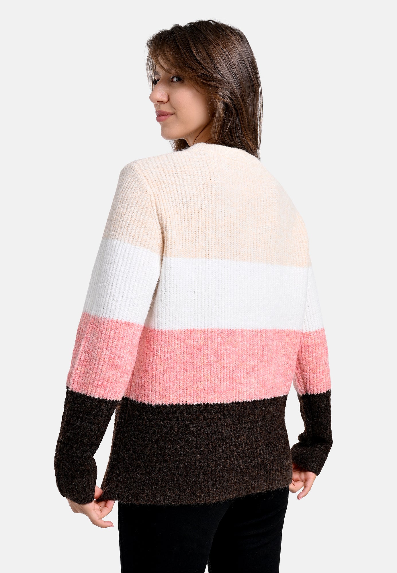 25607 Strickpullover in Rosé/Braun