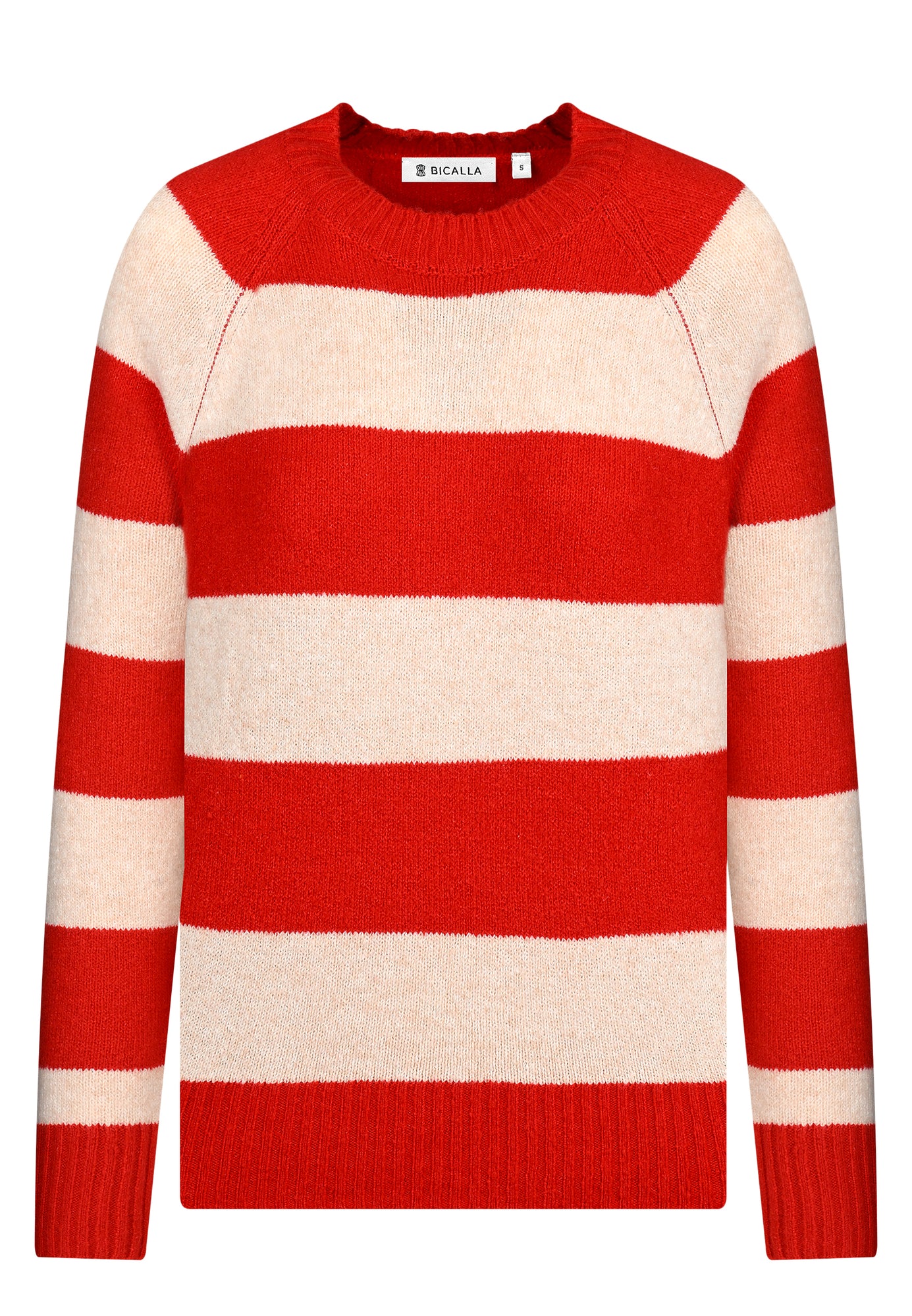 25608 Strickpullover in Rot/Rosésand