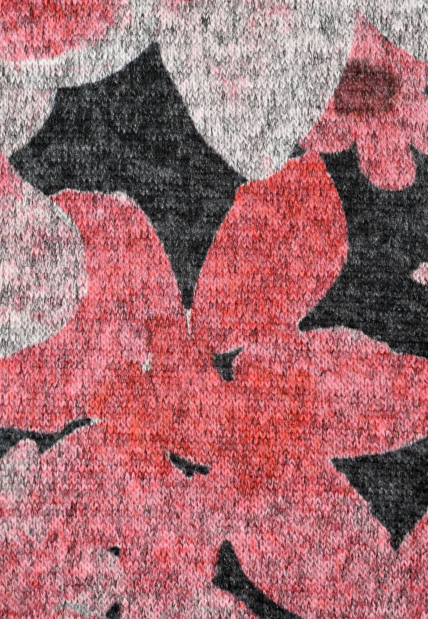 25611 Shirt mit Blüten-Print in Rot/Anthrazit