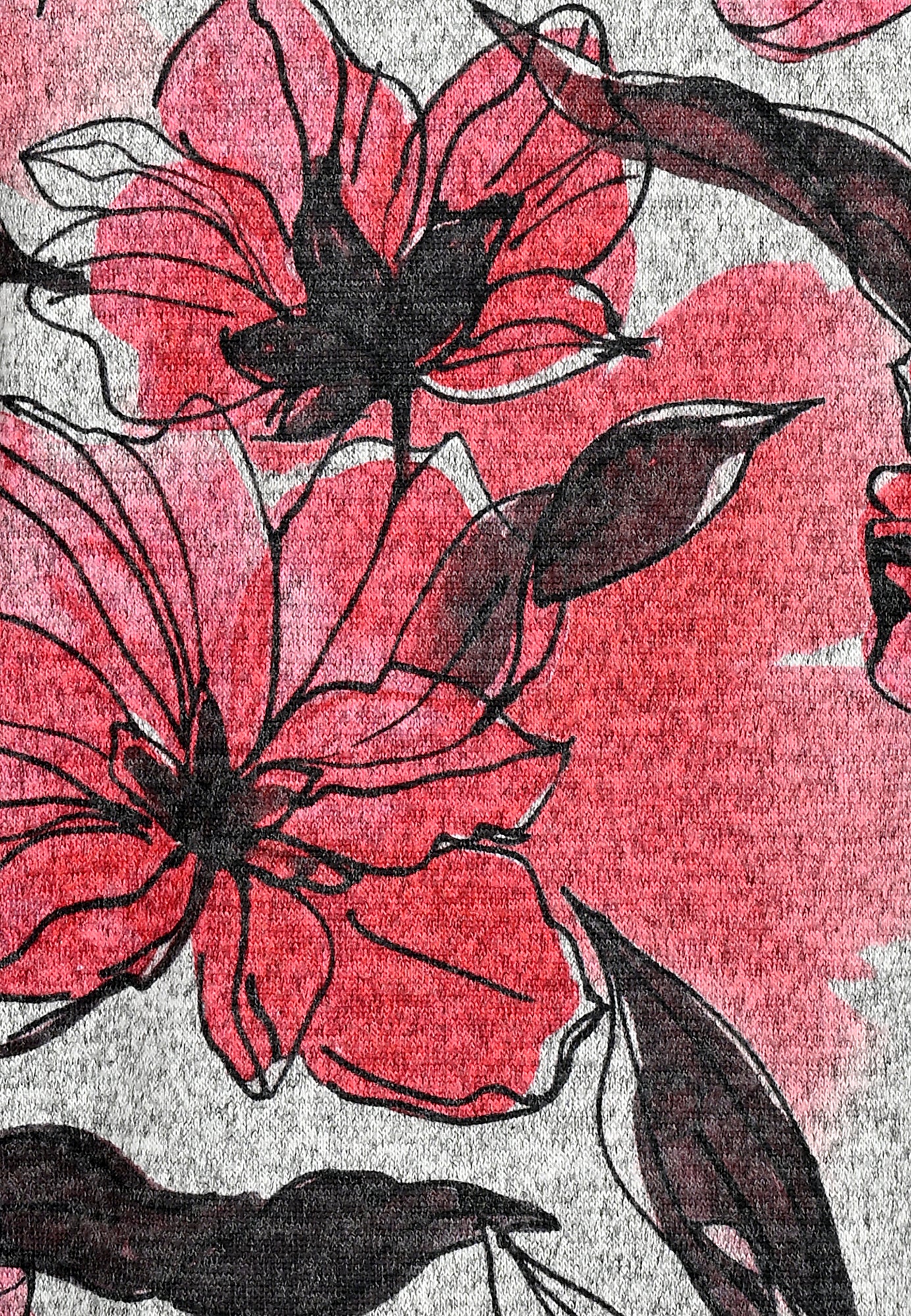 25612 Shirt mit floralem Print in Rosé/Grau