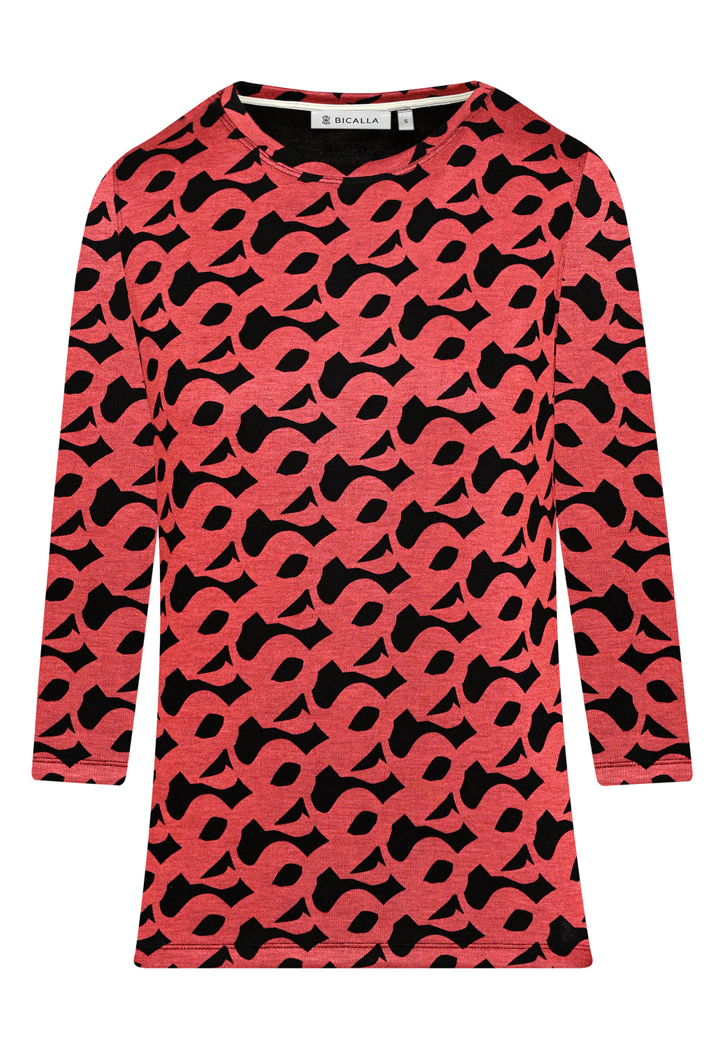 25613 Shirt mit Print-Muster in Rot/Schwarz
