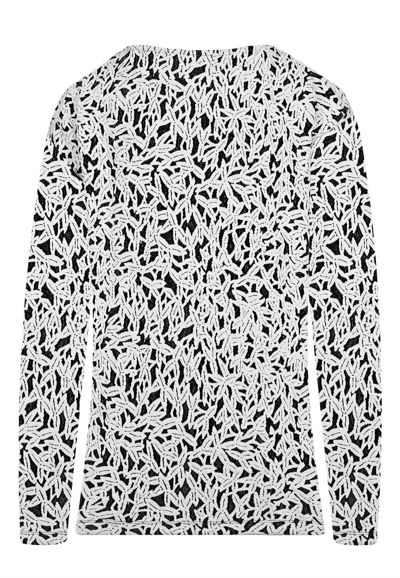 25616 Shirt mit Jacquardmuster in Weiß/Anthrazit