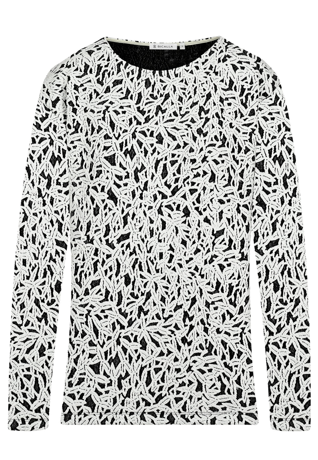 25616 Shirt mit Jacquardmuster in Weiß/Anthrazit