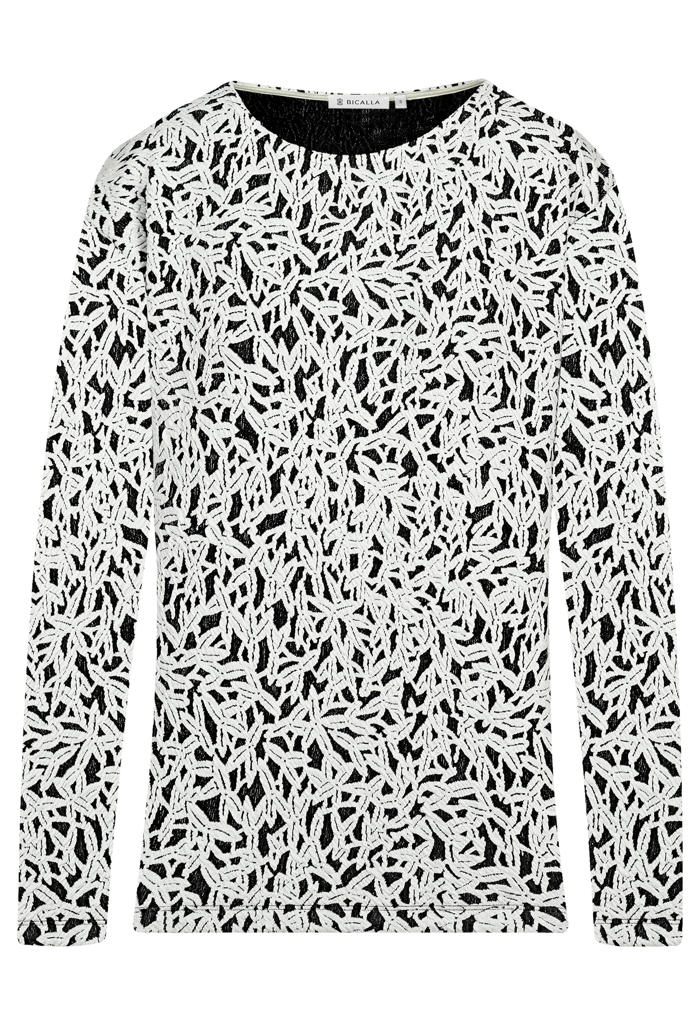25616 Shirt mit Jacquardmuster in Weiß/Anthrazit