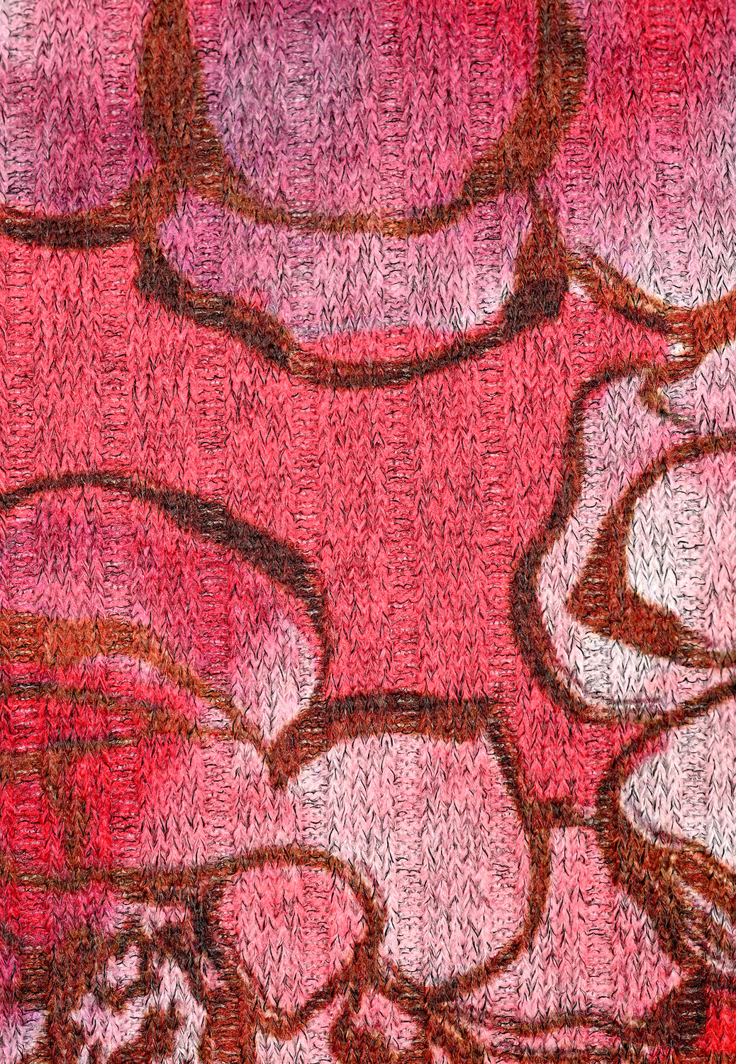 25617 Feinstrick-Shirt mit Blüten-Print in Rot