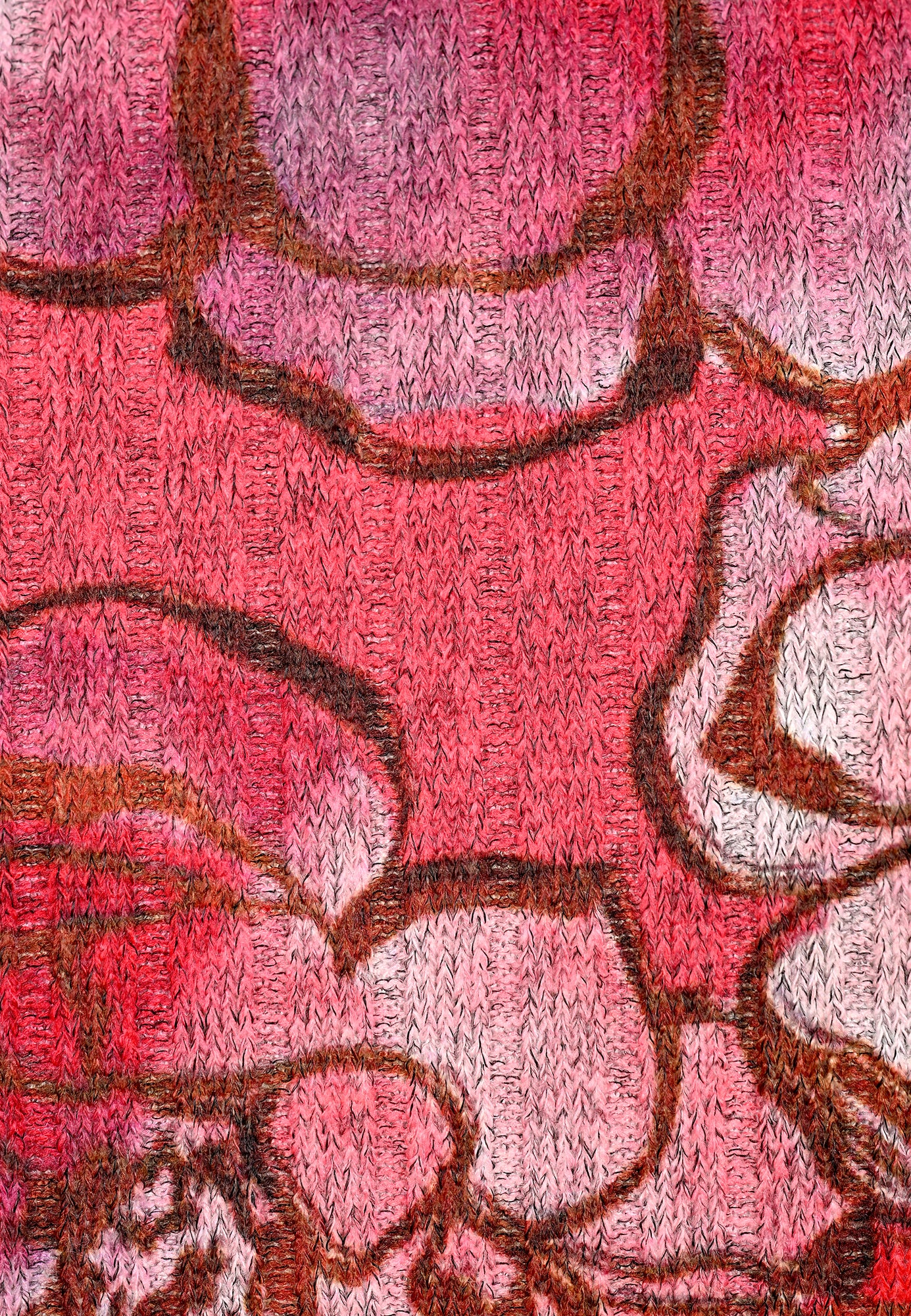 25617 Feinstrick-Shirt mit Blüten-Print in Rot