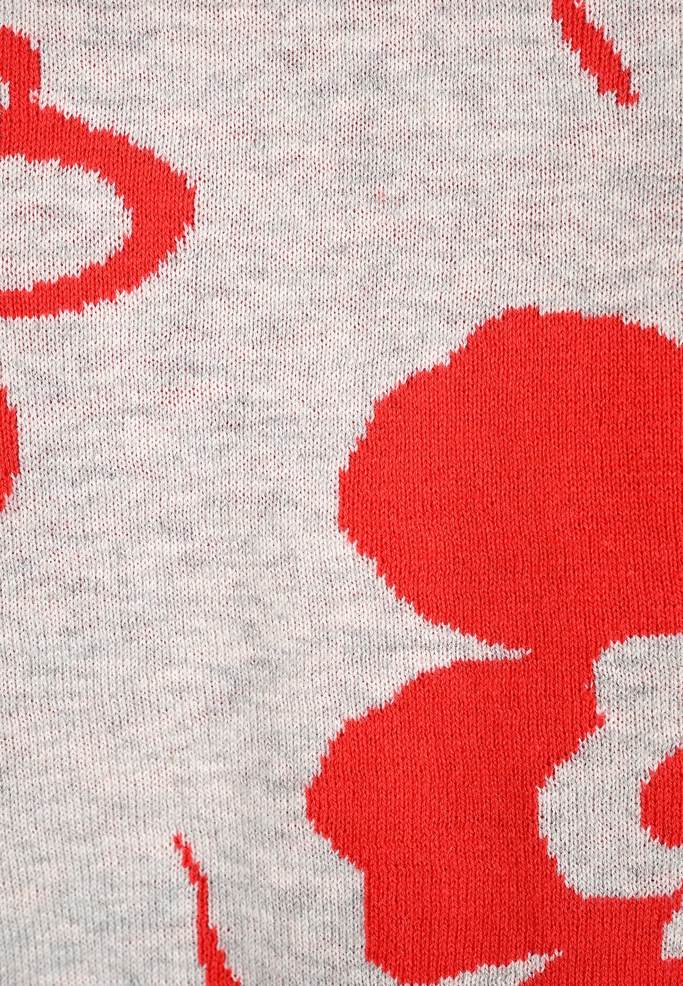 25619 Strickpullover mit Blütenmuster in Rot/Hellgrau