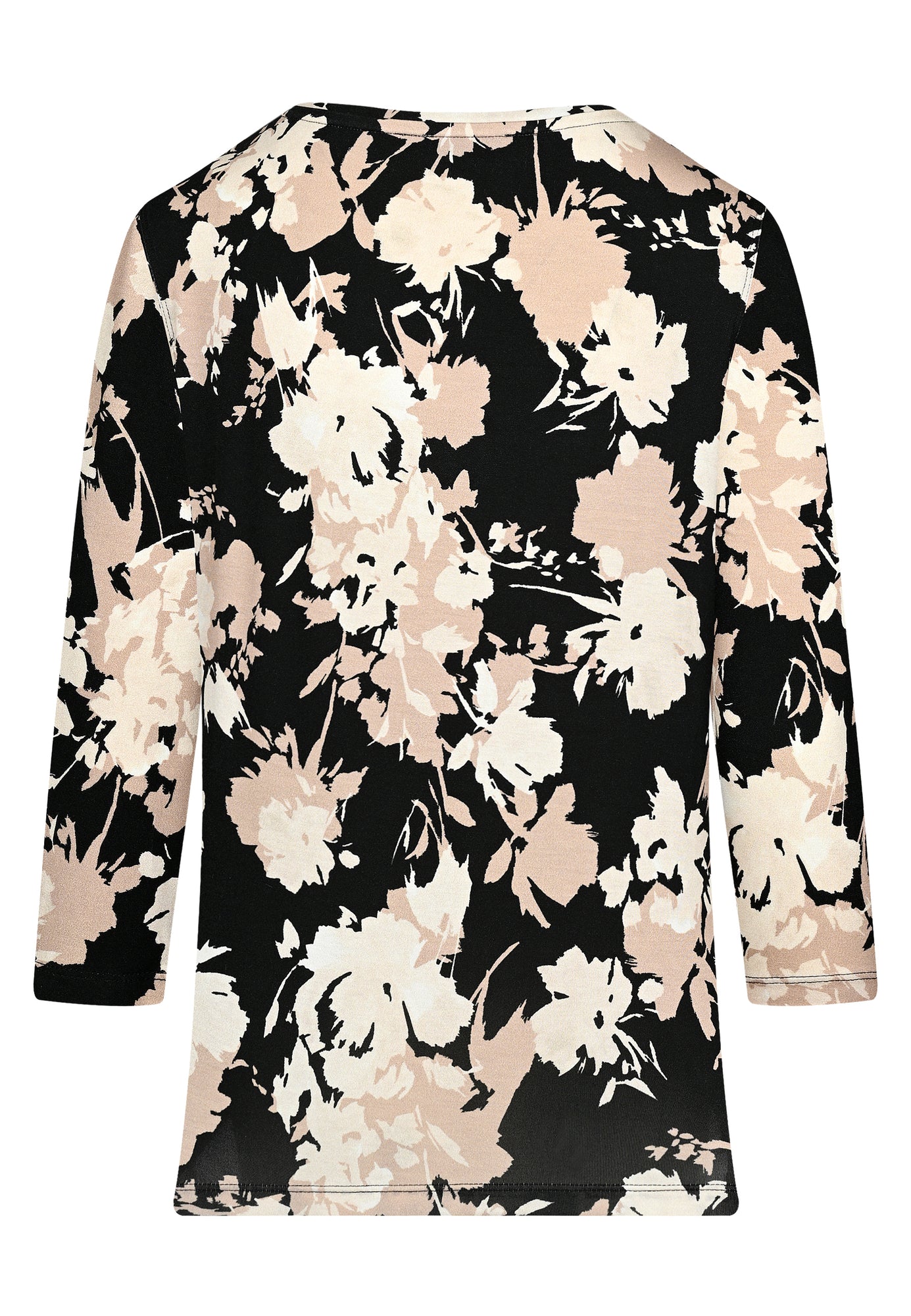 25624 Shirt mit Blumen-Print in Sand/Schwarz