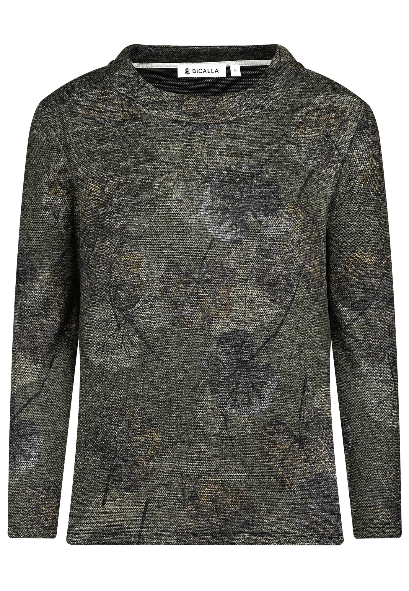 25713 Chemise à imprimé ginkgo vert/gris