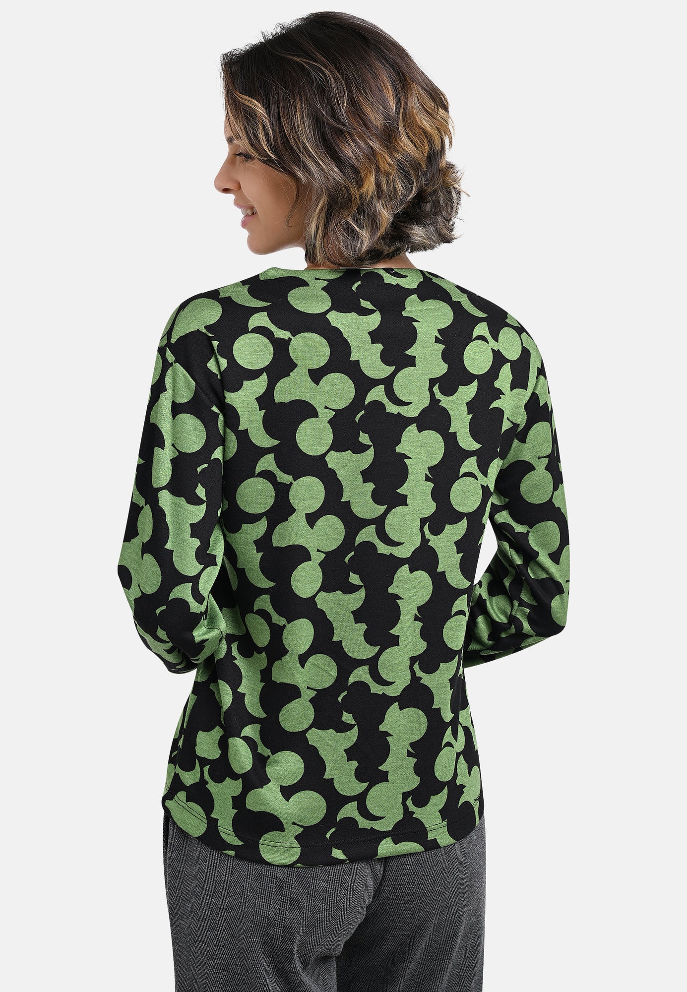 25716 Chemise à imprimé graphique vert/noir