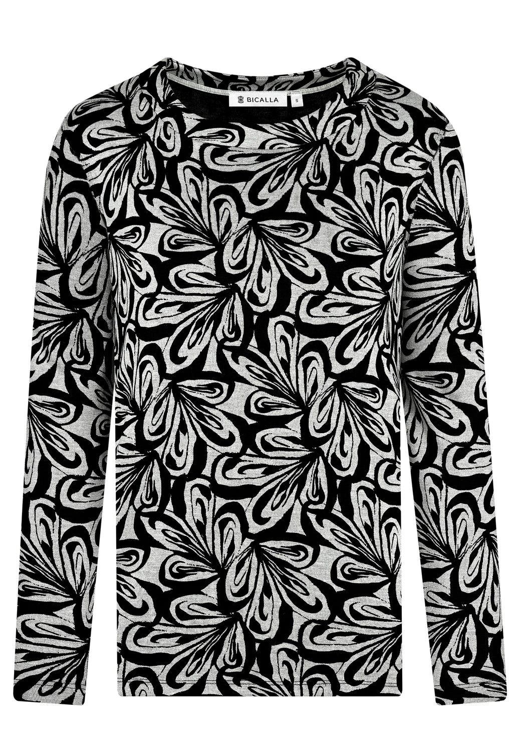 25717 Chemise à motif floral noir/gris clair
