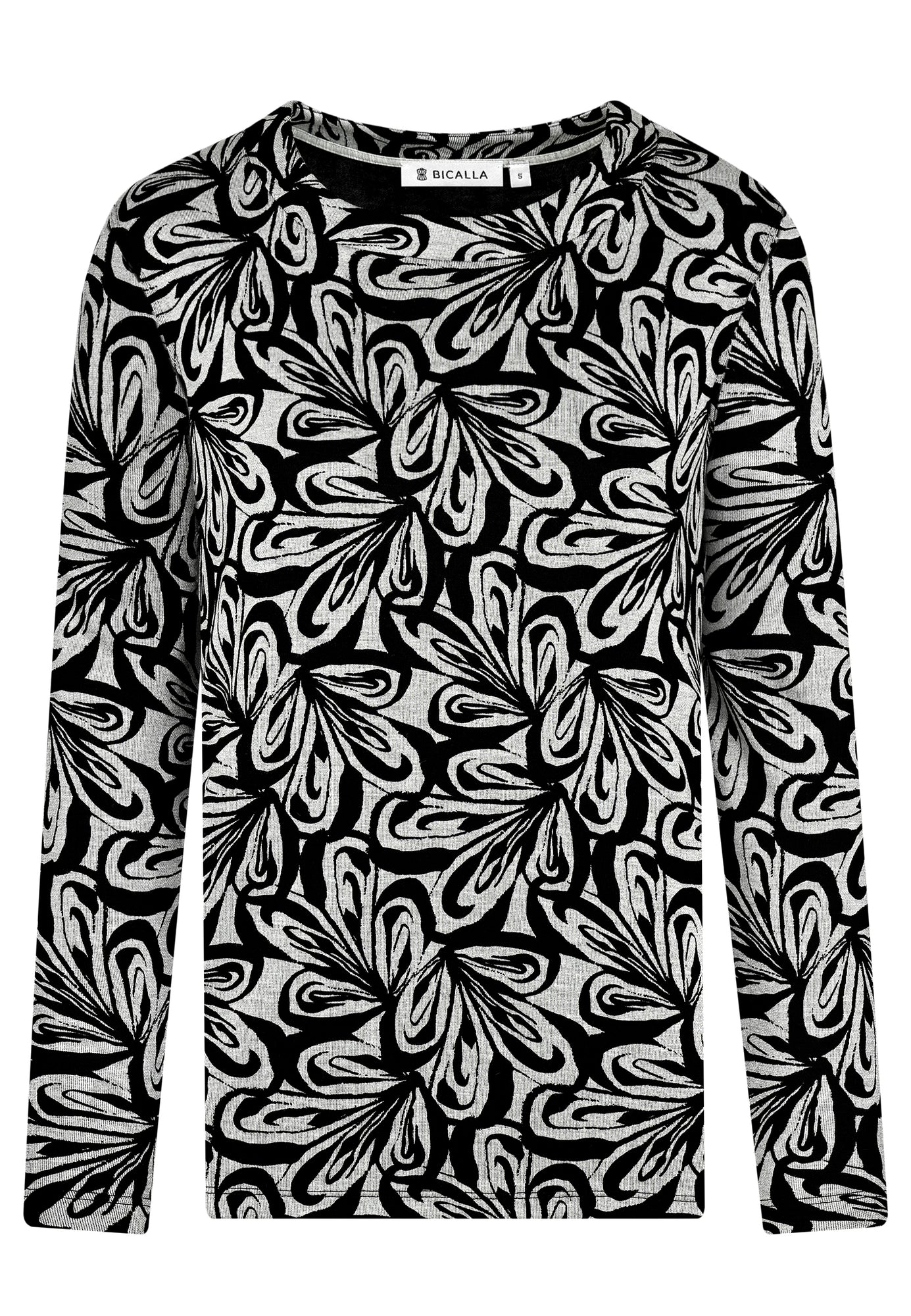 25717 Chemise à motif floral noir/gris clair