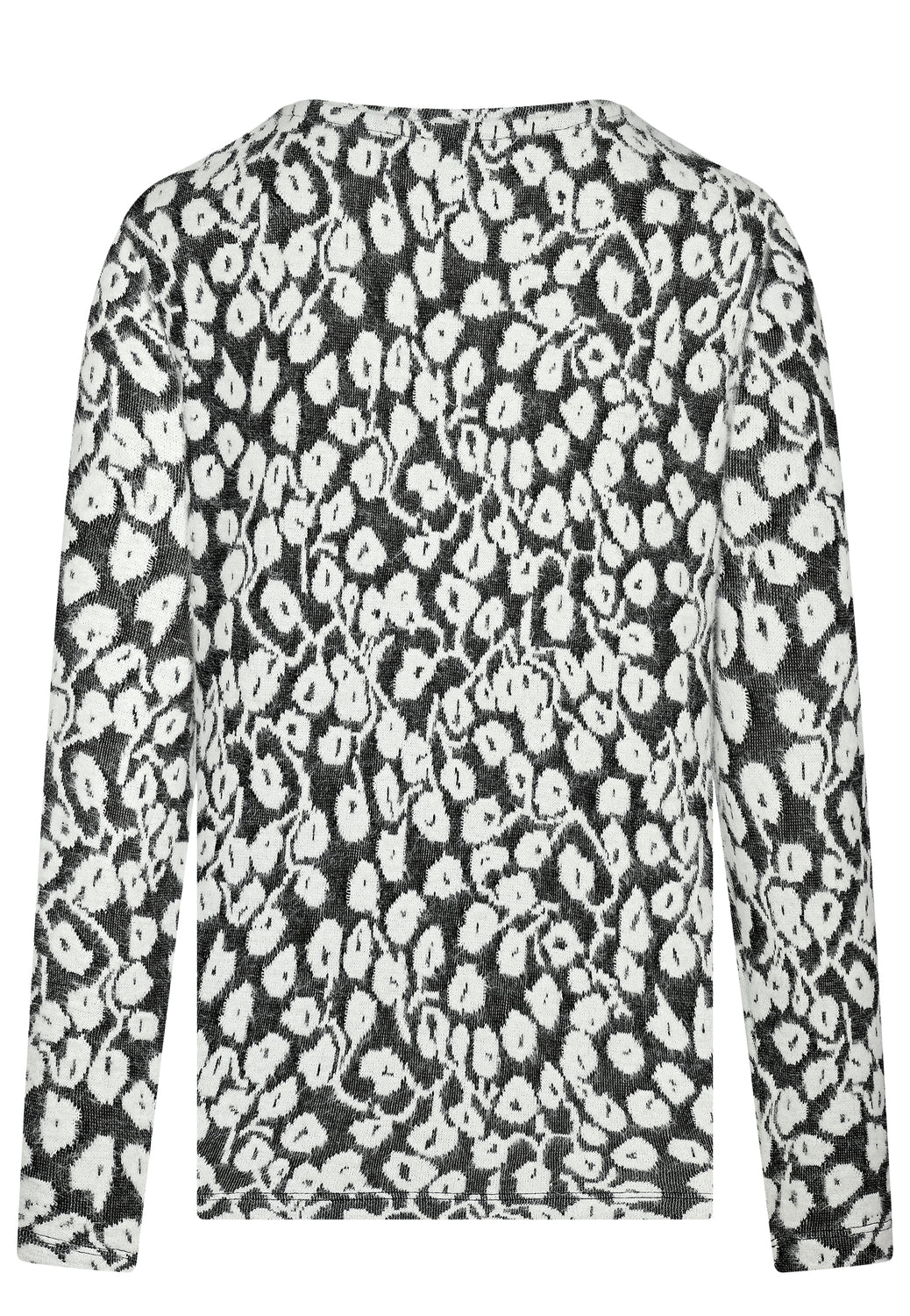 25718 Shirt mit floralem Muster in Anthrazit/Weiß