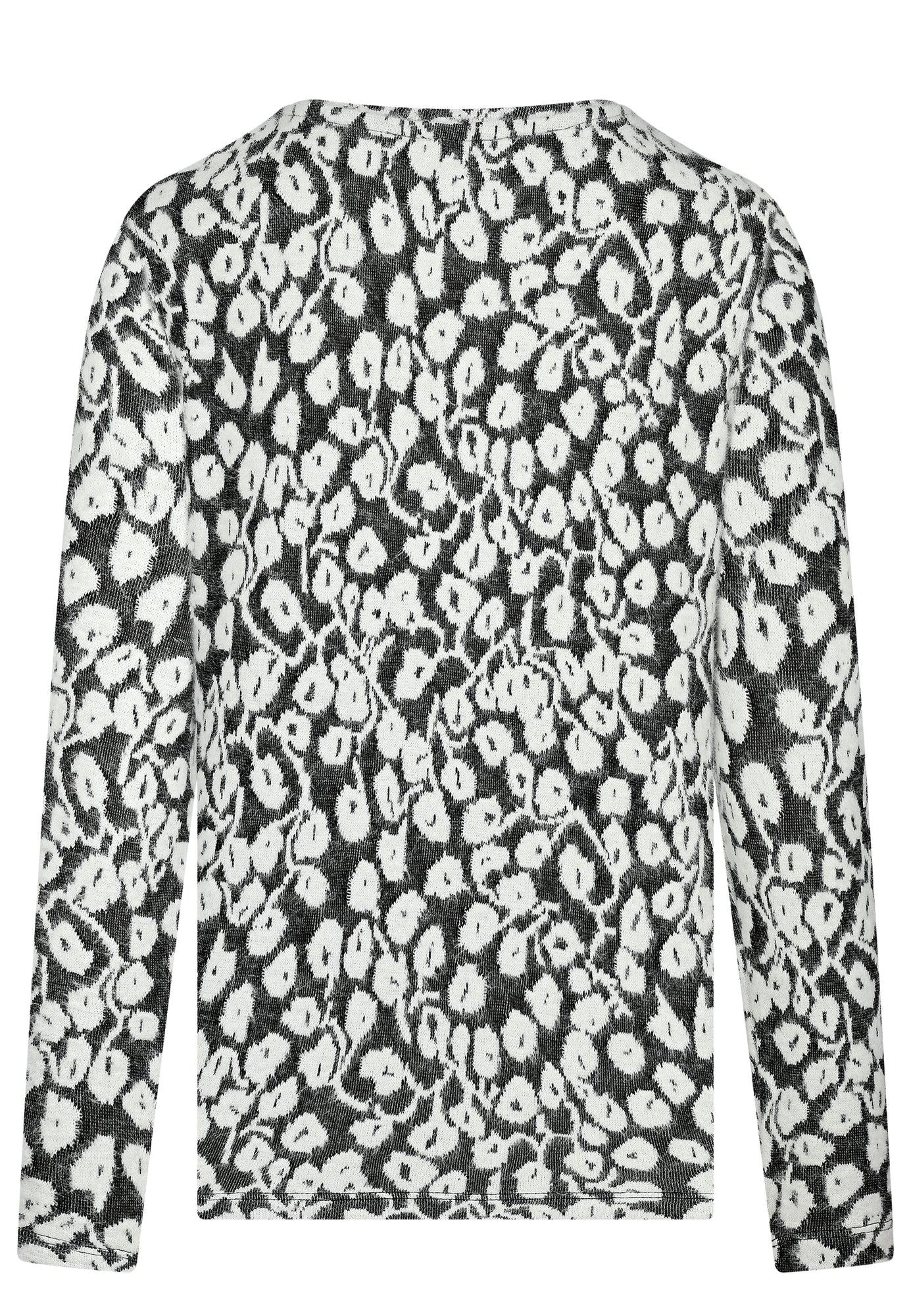 25718 Shirt mit floralem Muster in Anthrazit/Weiß