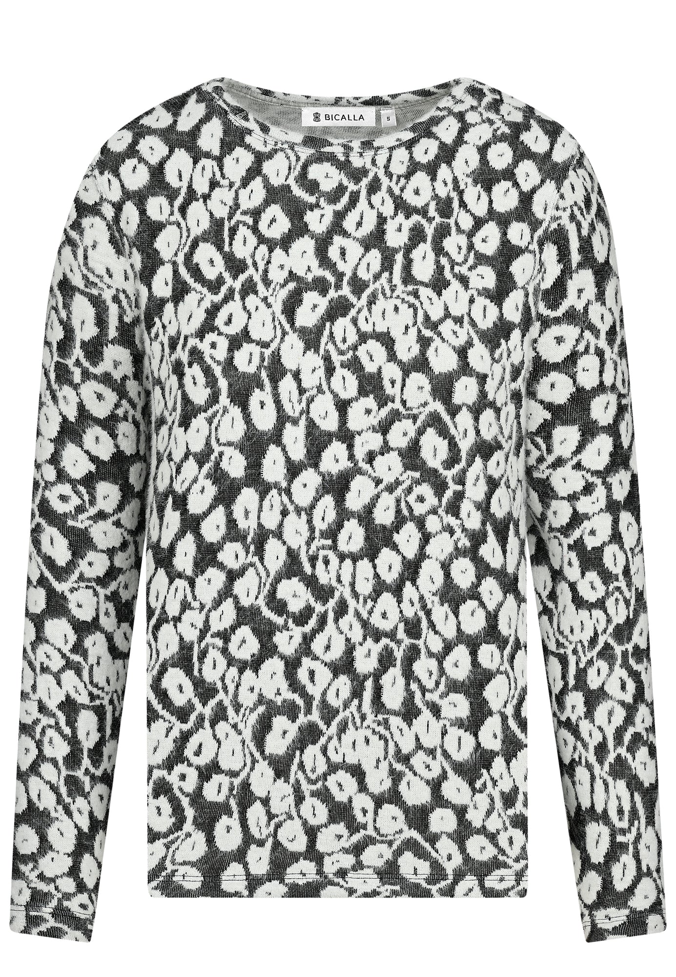 25718 Shirt mit floralem Muster in Anthrazit/Weiß