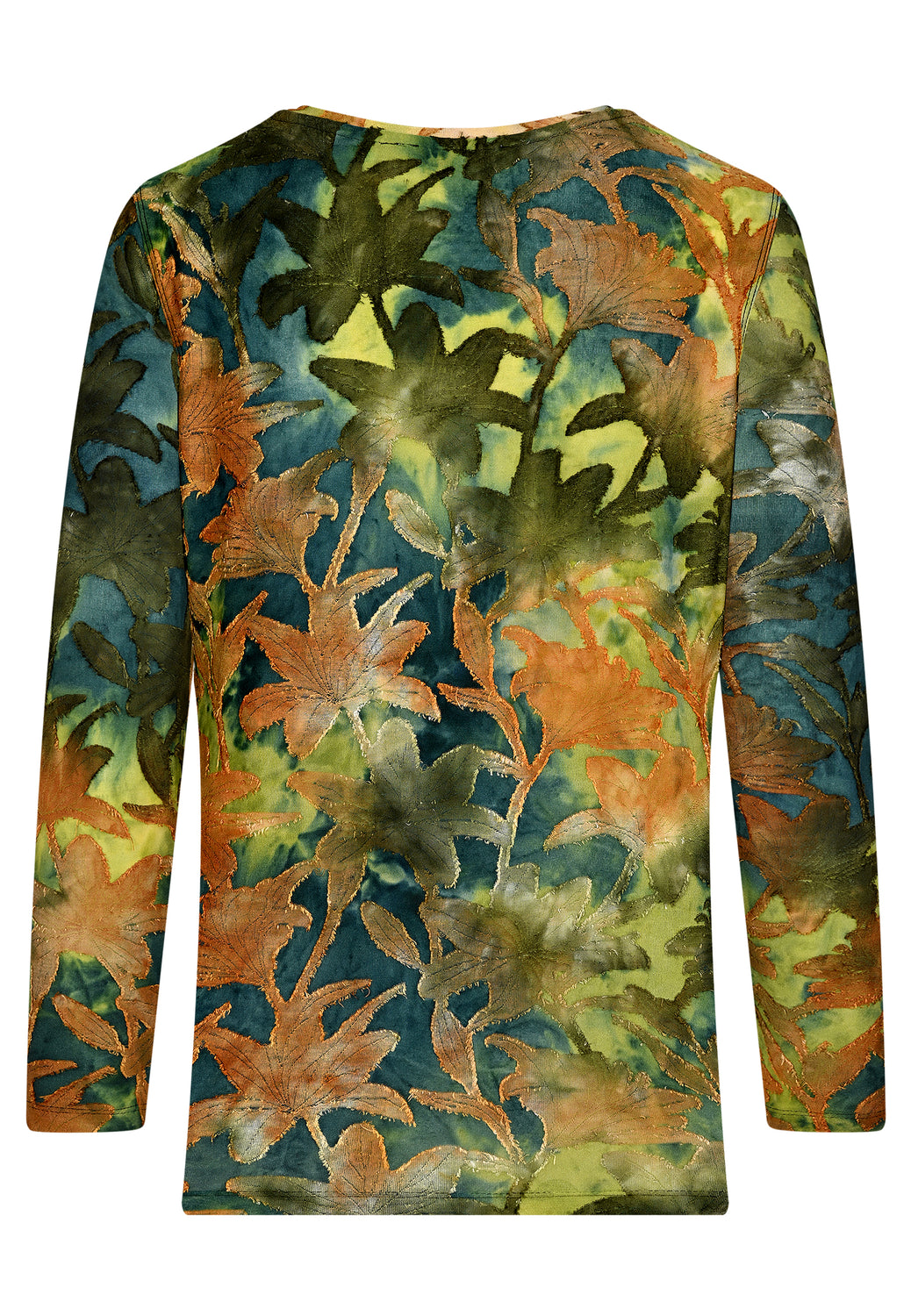 25721 Shirt mit Blumenmuster in Grün/Braun